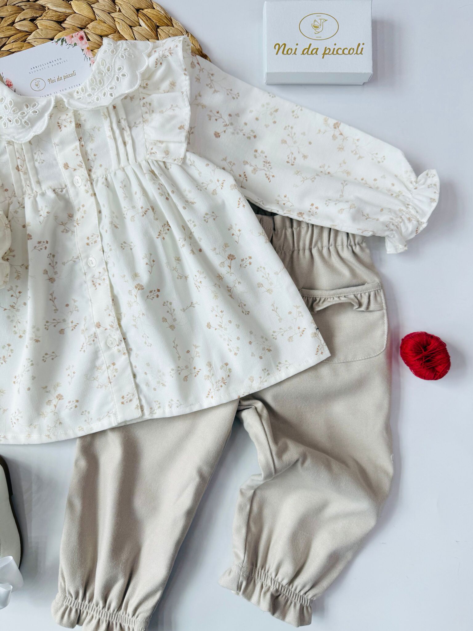 COMPLETO 2 PZ IN CALDO COTONE BEIGE - Noi da piccoli