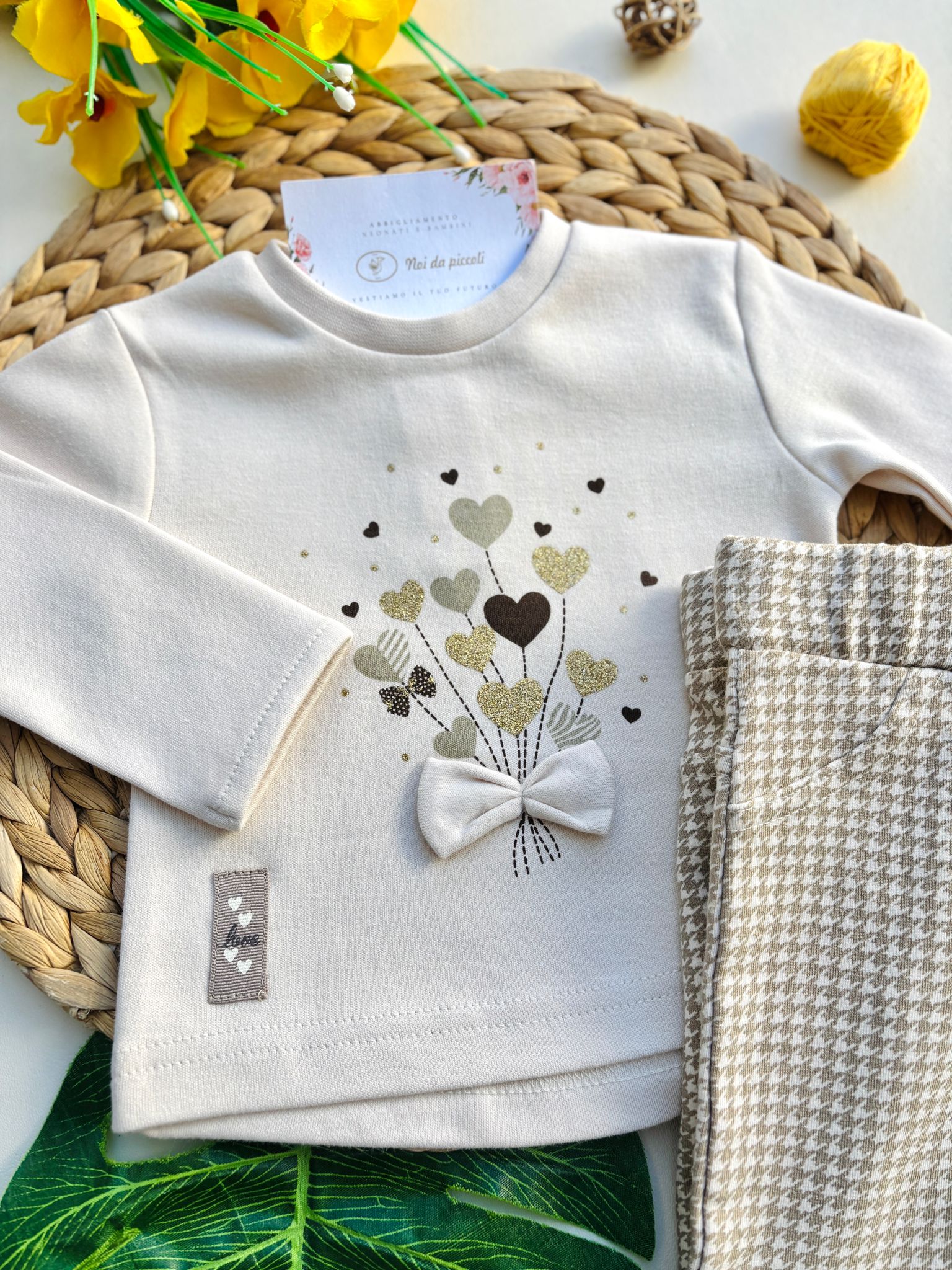 COMPLETO 2 PZ IN CALDO COTONE BEIGE - Noi da piccoli