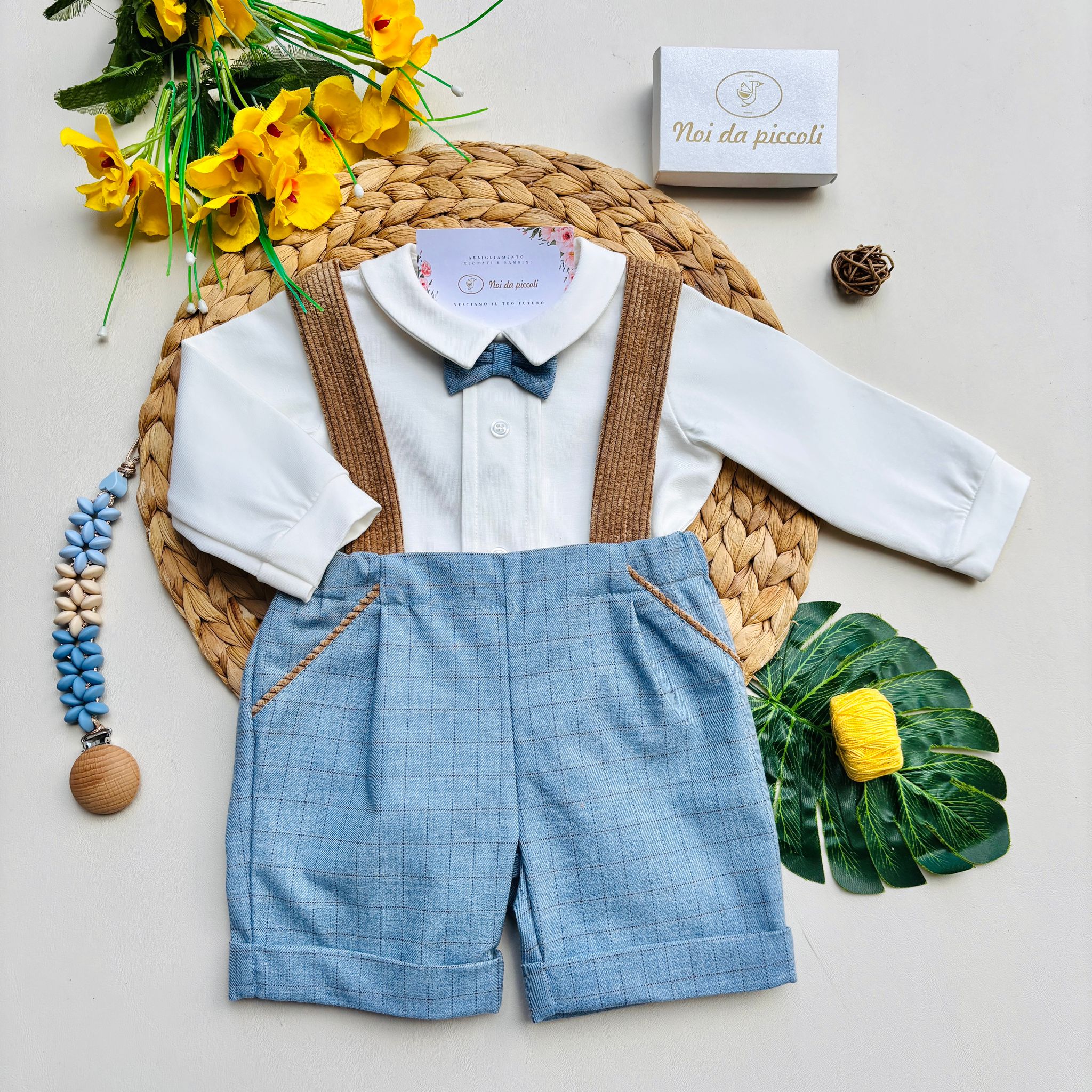 COMPLETO 2 PZ IN CALDO COTONE BIANCO CIELO - Noi da piccoli