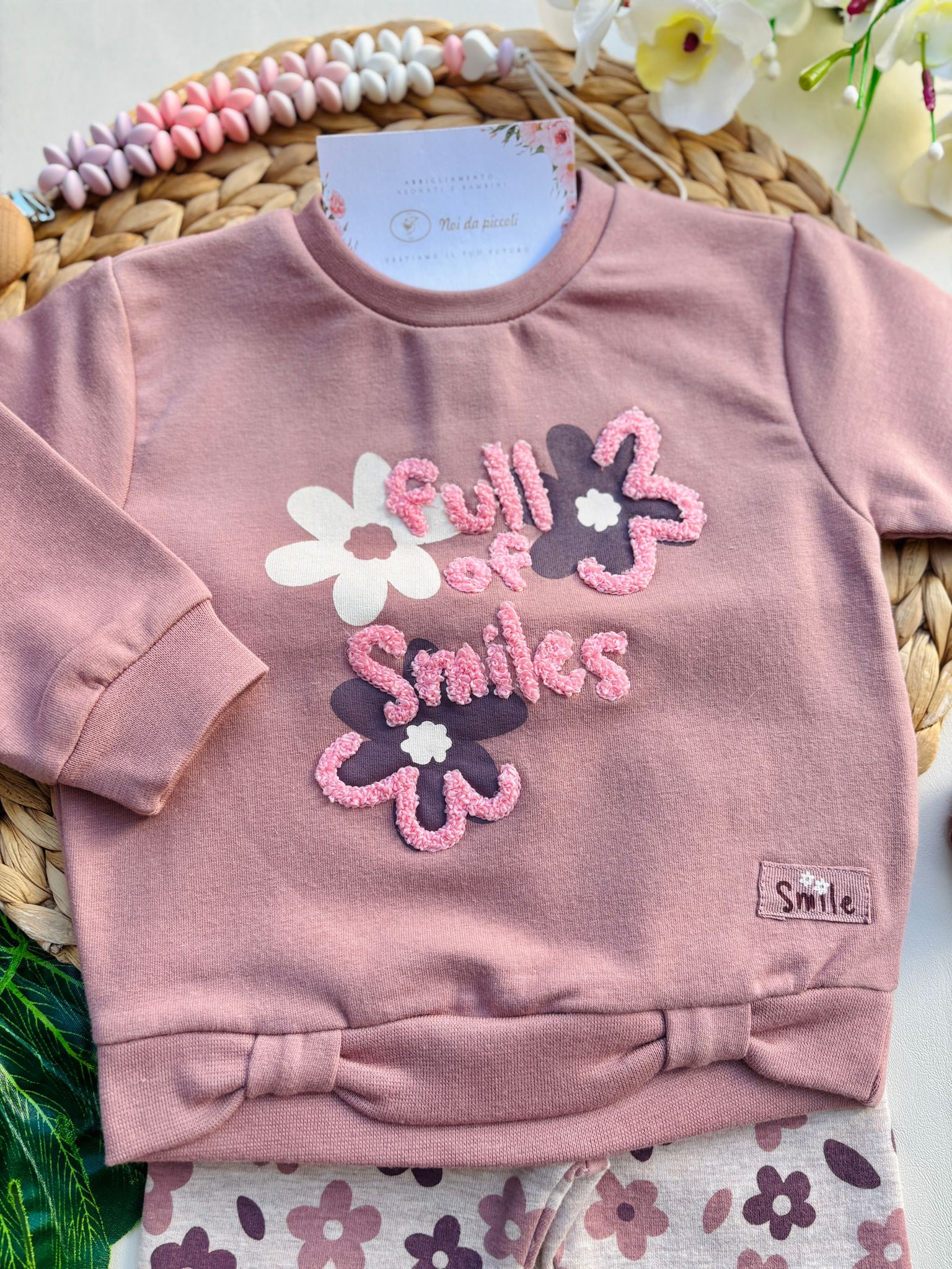 COMPLETO 2 PZ IN CALDO COTONE ROSA SCURO - Noi da piccoli