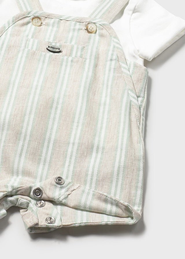 COMPLETO 2 PZ IN COTONE A RIGHE BIANCO BEIGE - Noi da piccoli