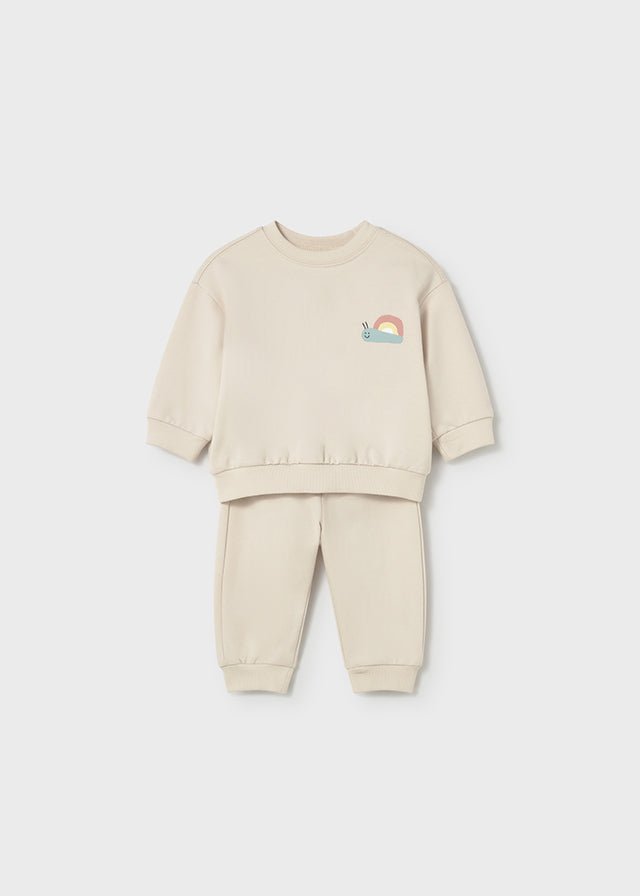 COMPLETO 2 PZ IN COTONE ALMENDRA - Noi da piccoli