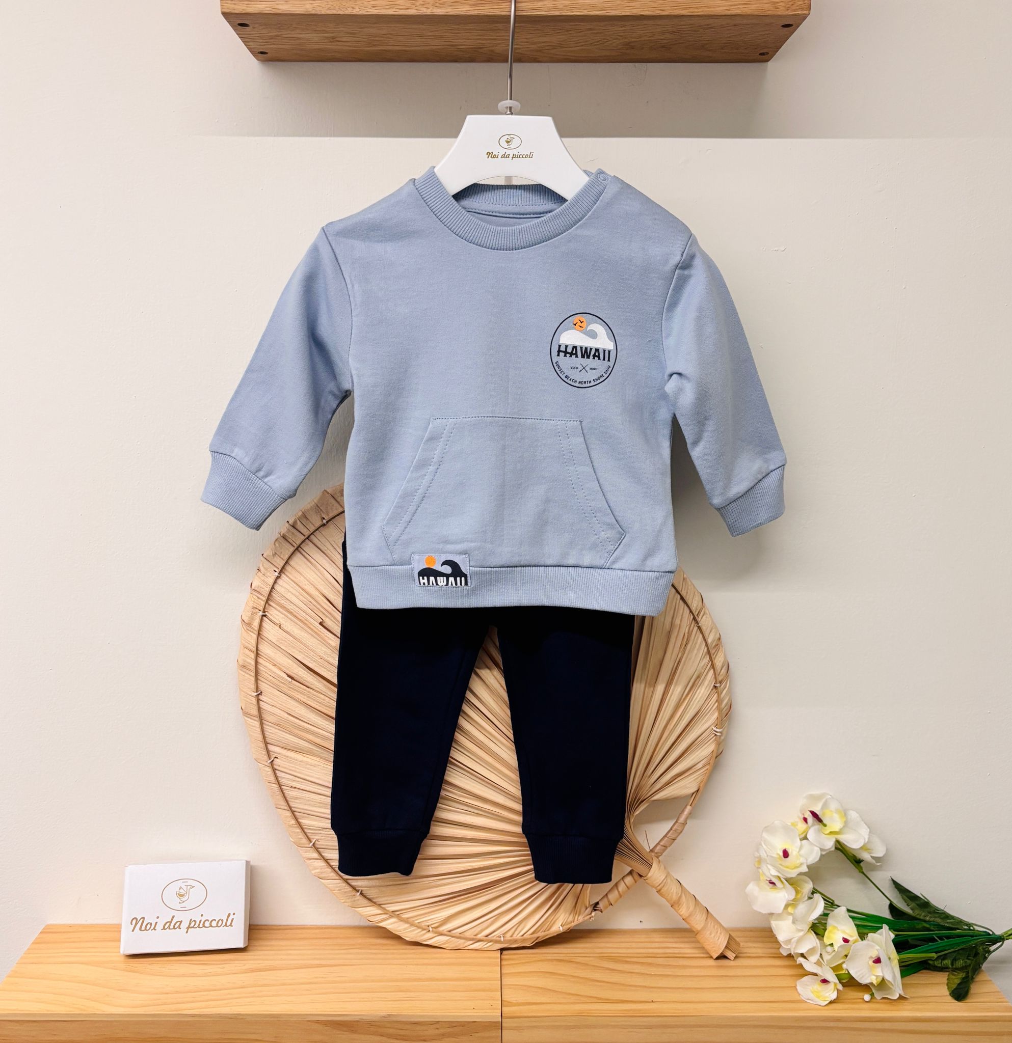 COMPLETO 2 PZ IN COTONE BLU - Noi da piccoli