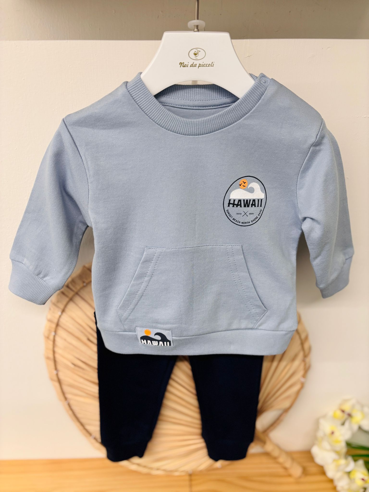 COMPLETO 2 PZ IN COTONE BLU - Noi da piccoli