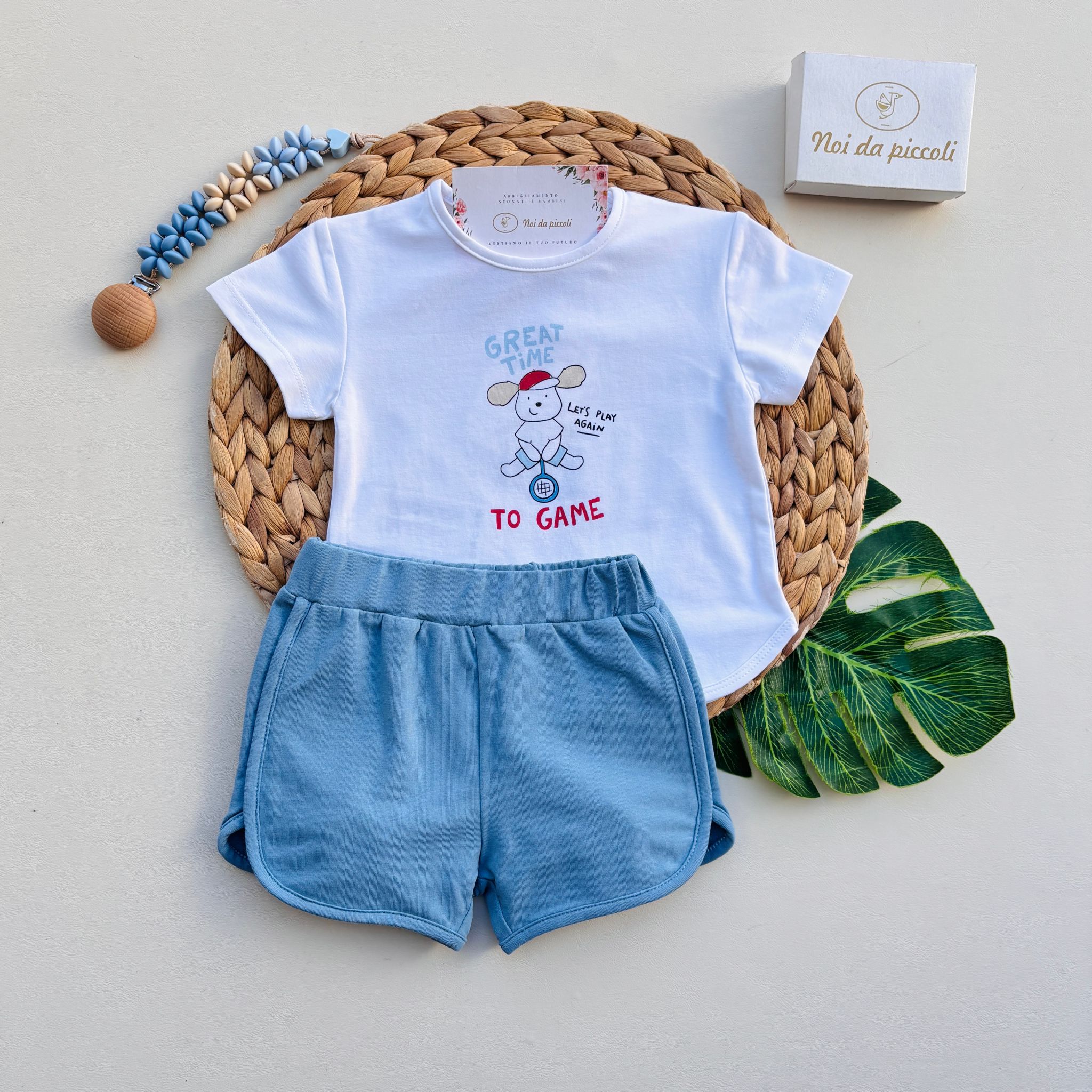 COMPLETO 2 PZ IN COTONE CON DISEGNINI CIELO - Noi da piccoli