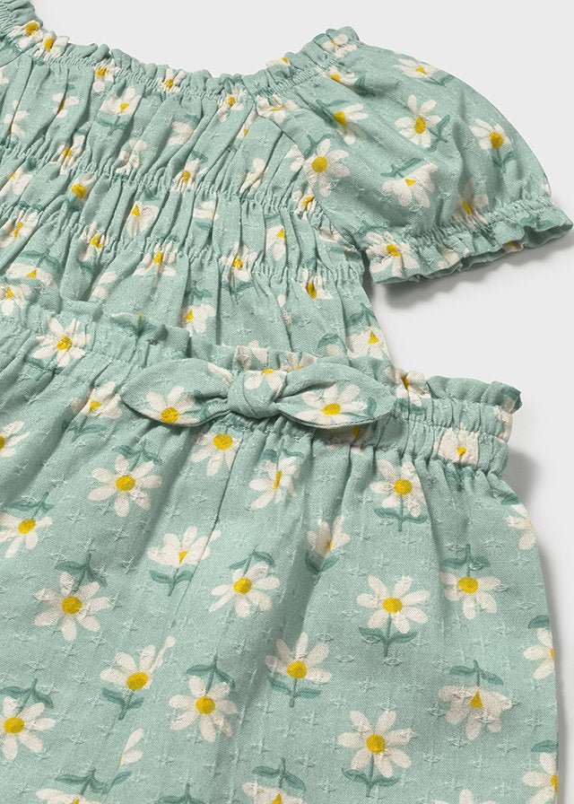 COMPLETO 2 PZ IN COTONE CON MARGHERITE VERDE - Noi da piccoli