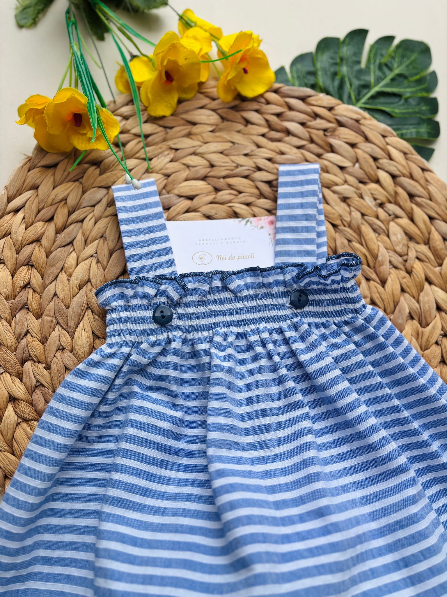 COMPLETO 2 PZ IN COTONE CON STRISCE CIELO - Noi da piccoli