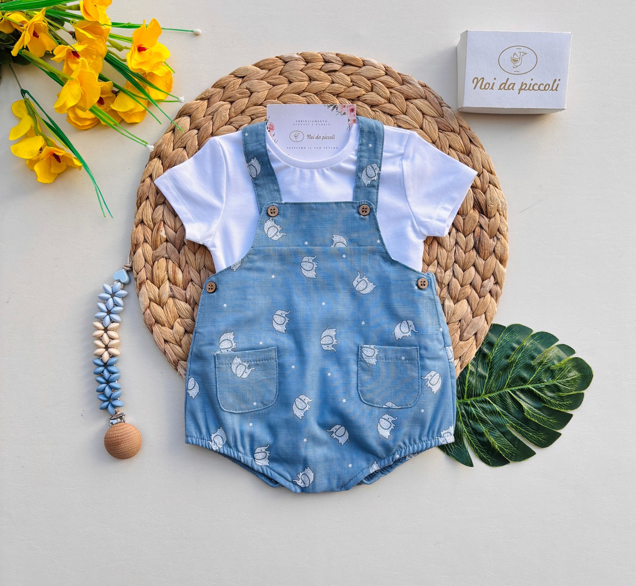 COMPLETO 2 PZ IN COTONE ELEFANTINI AVION - Noi da piccoli