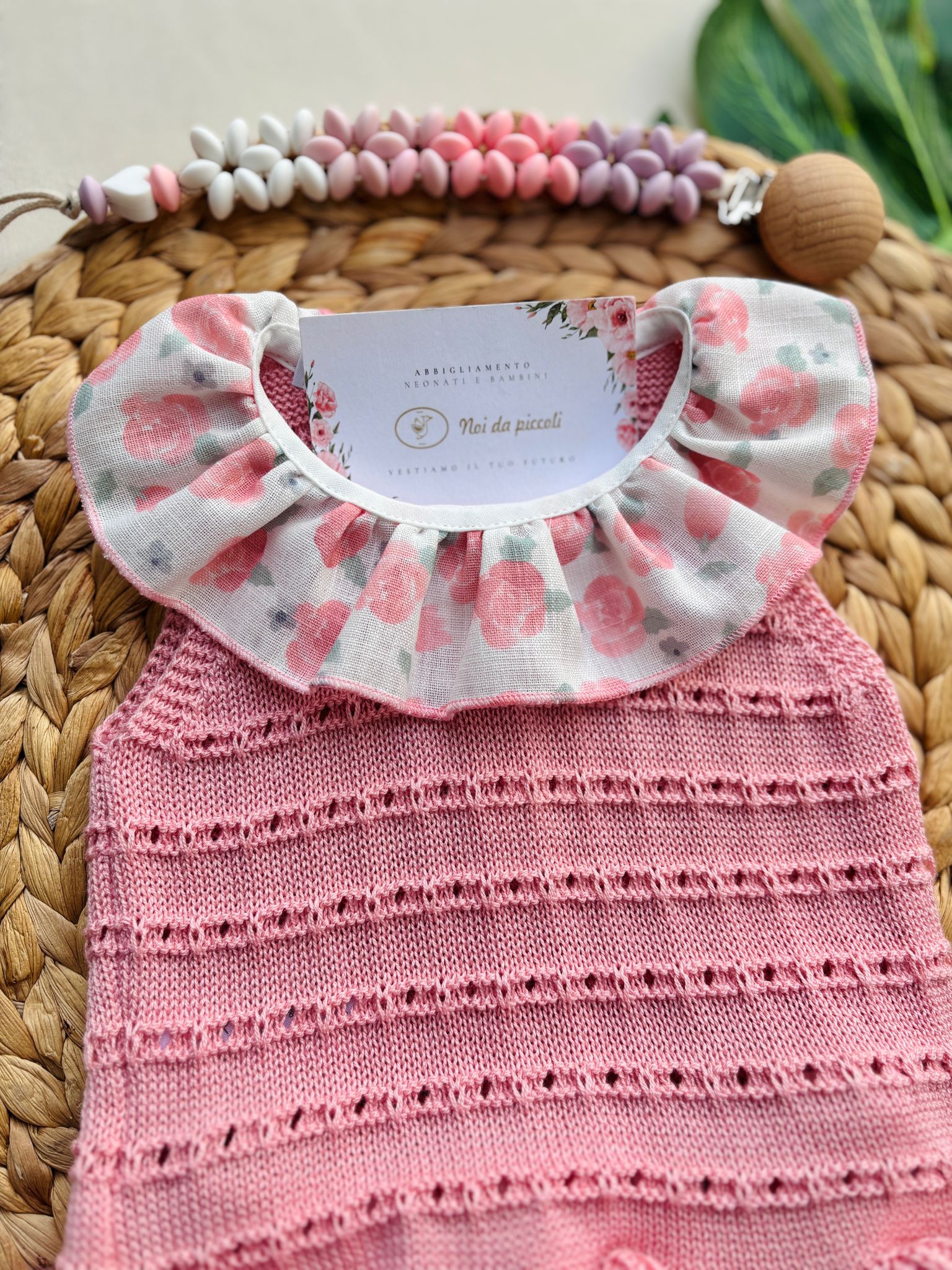 COMPLETO 2 PZ IN COTONE FLOREALE ROSA EMPOLVADO - Noi da piccoli