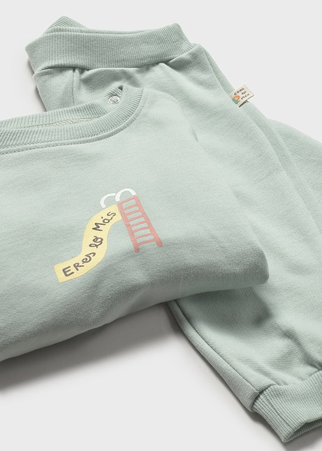 COMPLETO 2 PZ IN COTONE MENTA - Noi da piccoli