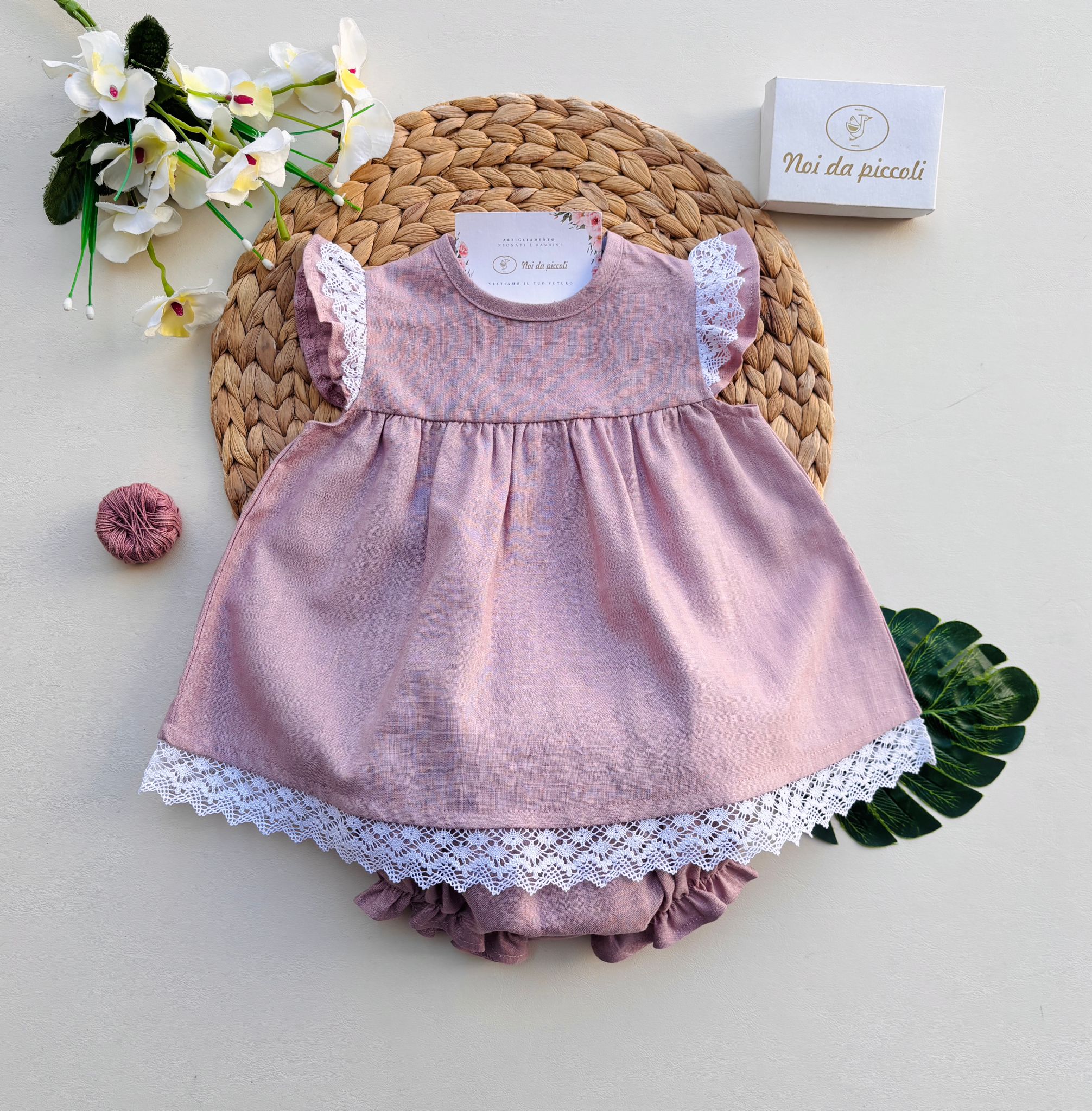 COMPLETO 2 PZ IN COTONE ROSA - Noi da piccoli