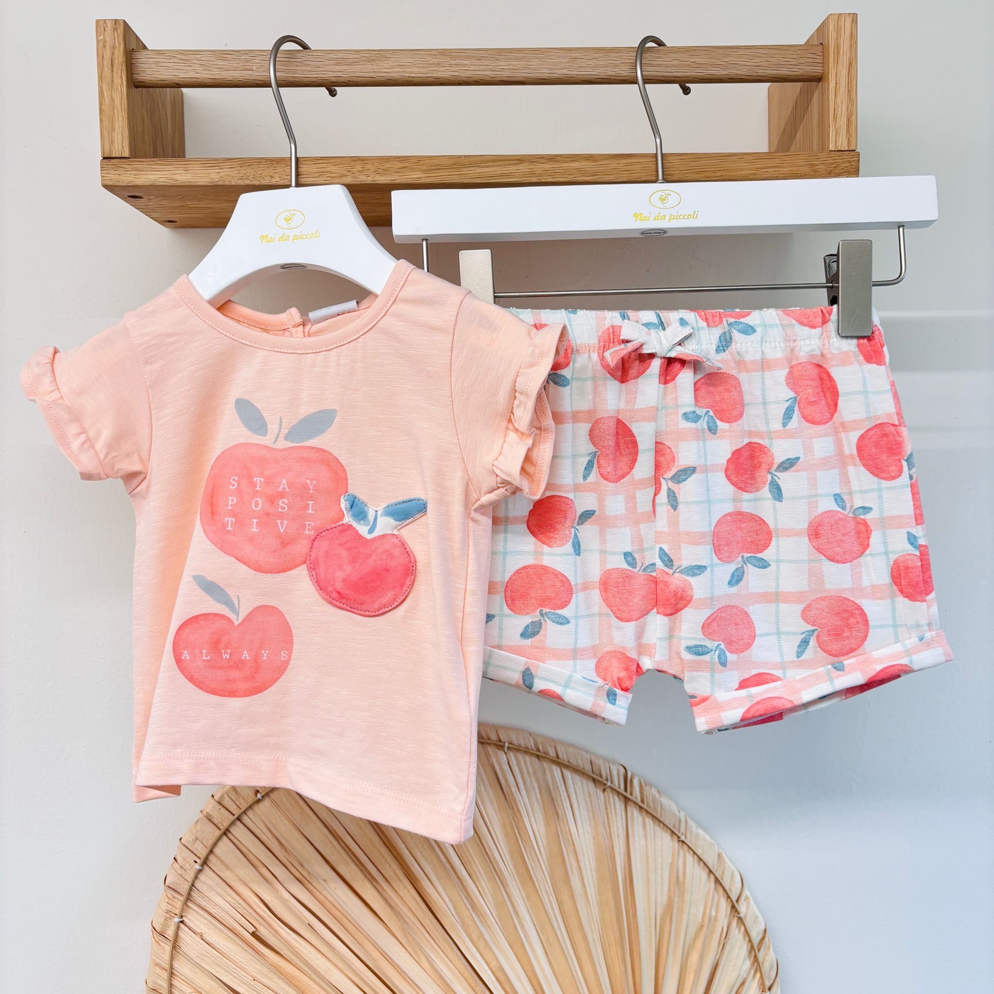 COMPLETO 2 PZ IN COTONE ROSA - Noi da piccoli