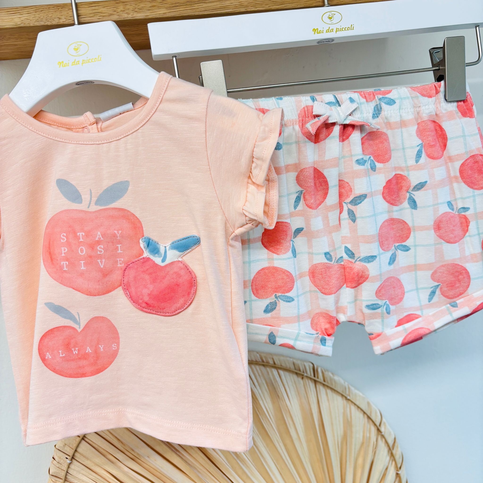 COMPLETO 2 PZ IN COTONE ROSA - Noi da piccoli
