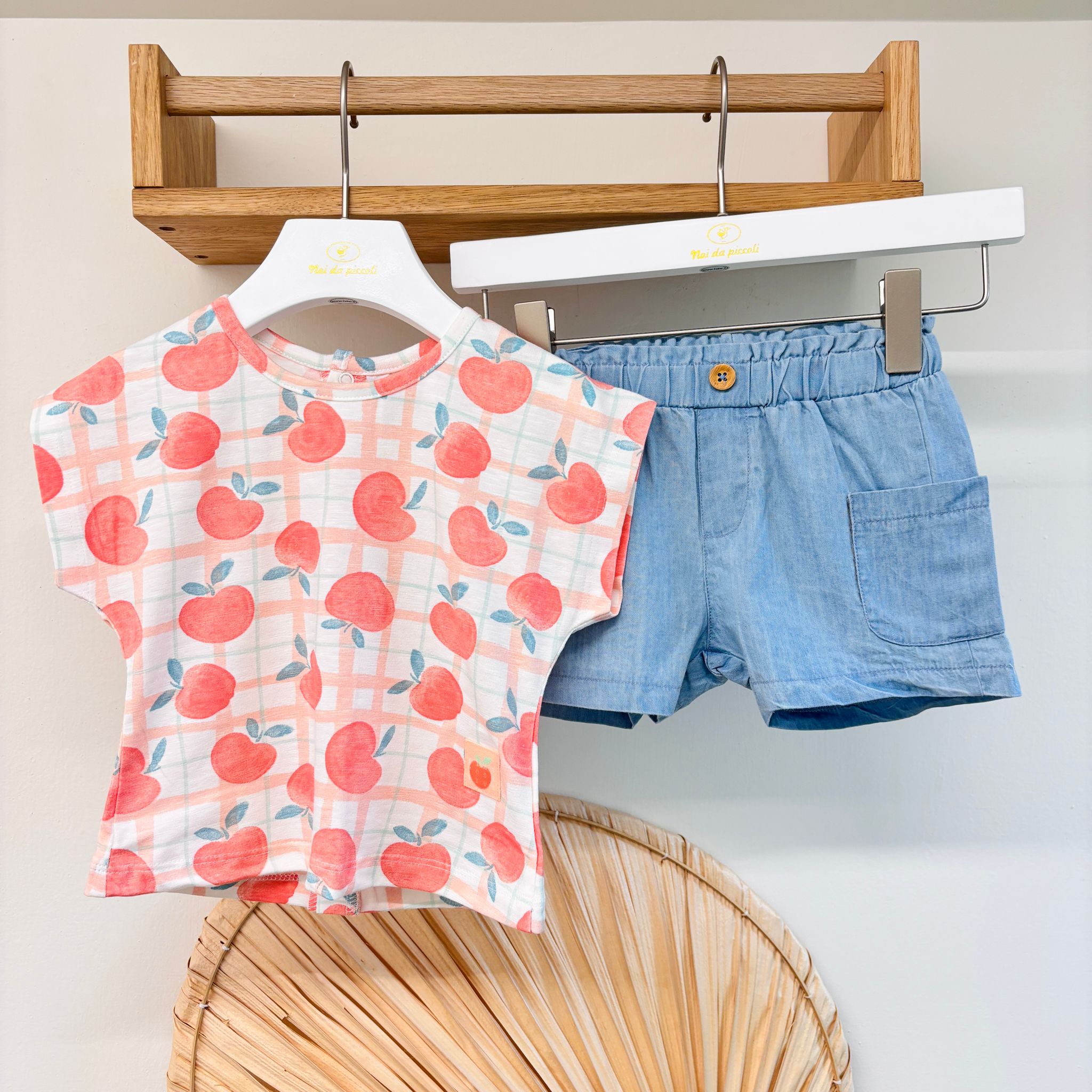 COMPLETO 2 PZ IN COTONE ROSA - Noi da piccoli
