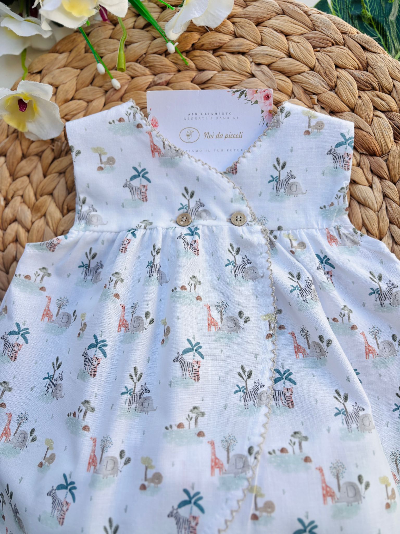 COMPLETO 2 PZ IN COTONE SAVANA BIANCO - Noi da piccoli