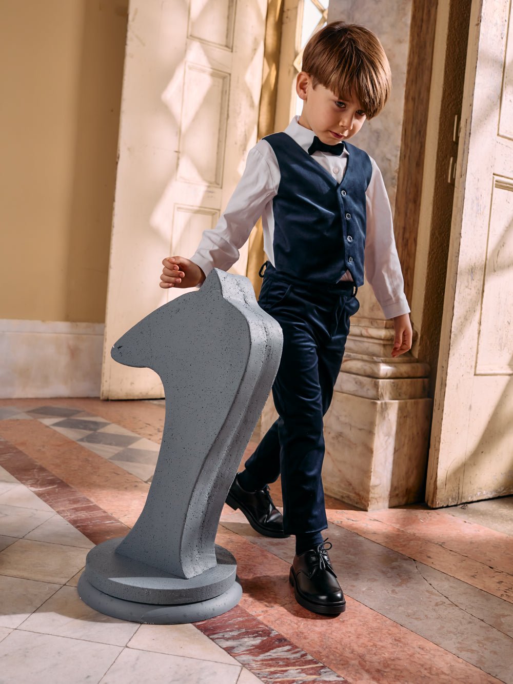 COMPLETO 2 PZ IN VELLUTO BLU NOTTE - Noi da piccoli