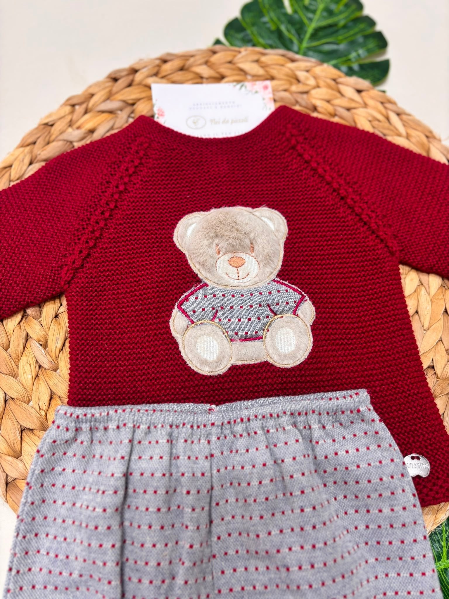 completo 2 pz LANA MERINO BORDEAUX - Noi da piccoli