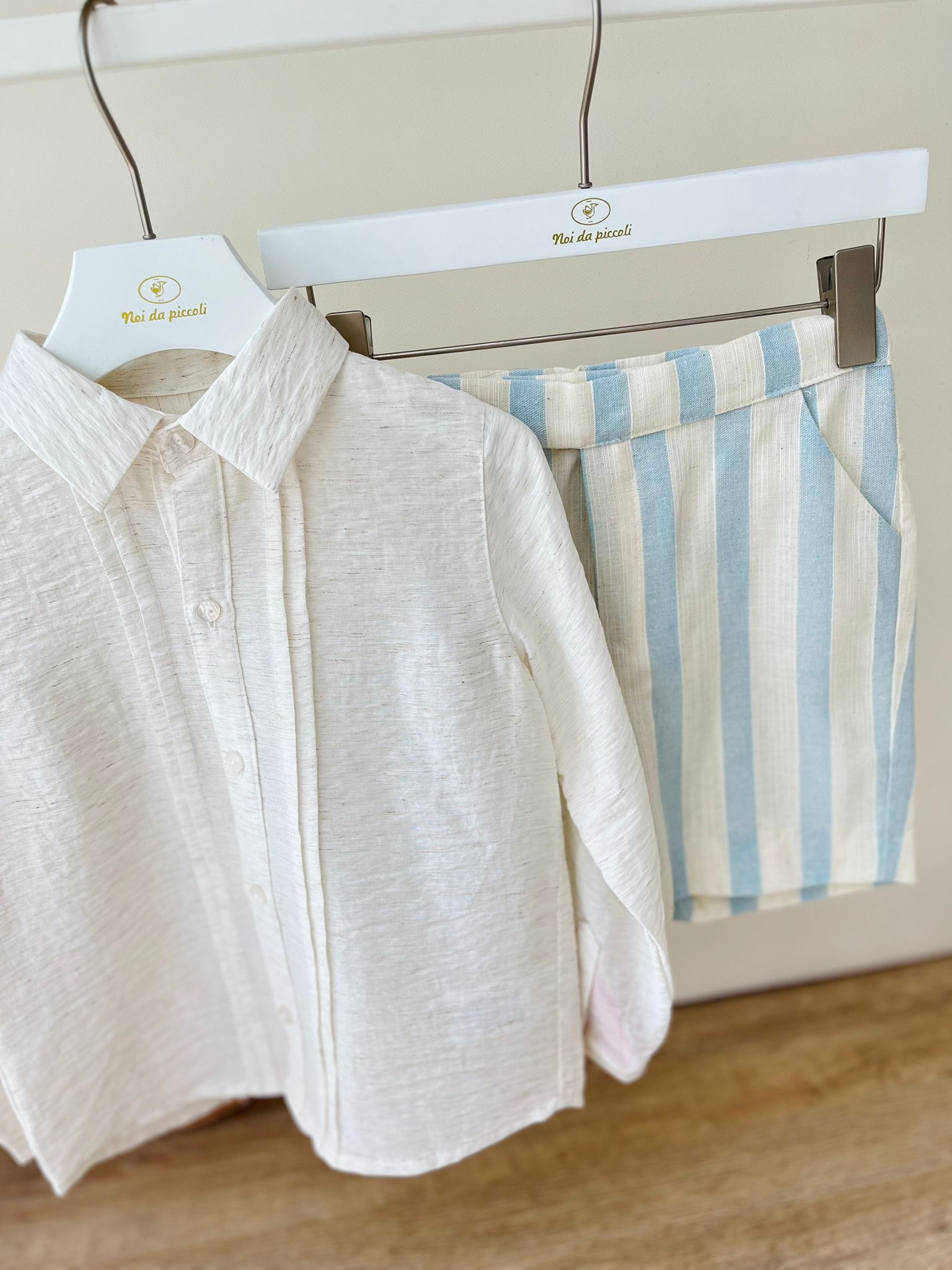 COMPLETO 2 PZ TRIESTE 100 % COTONE CIELO - Noi da piccoli