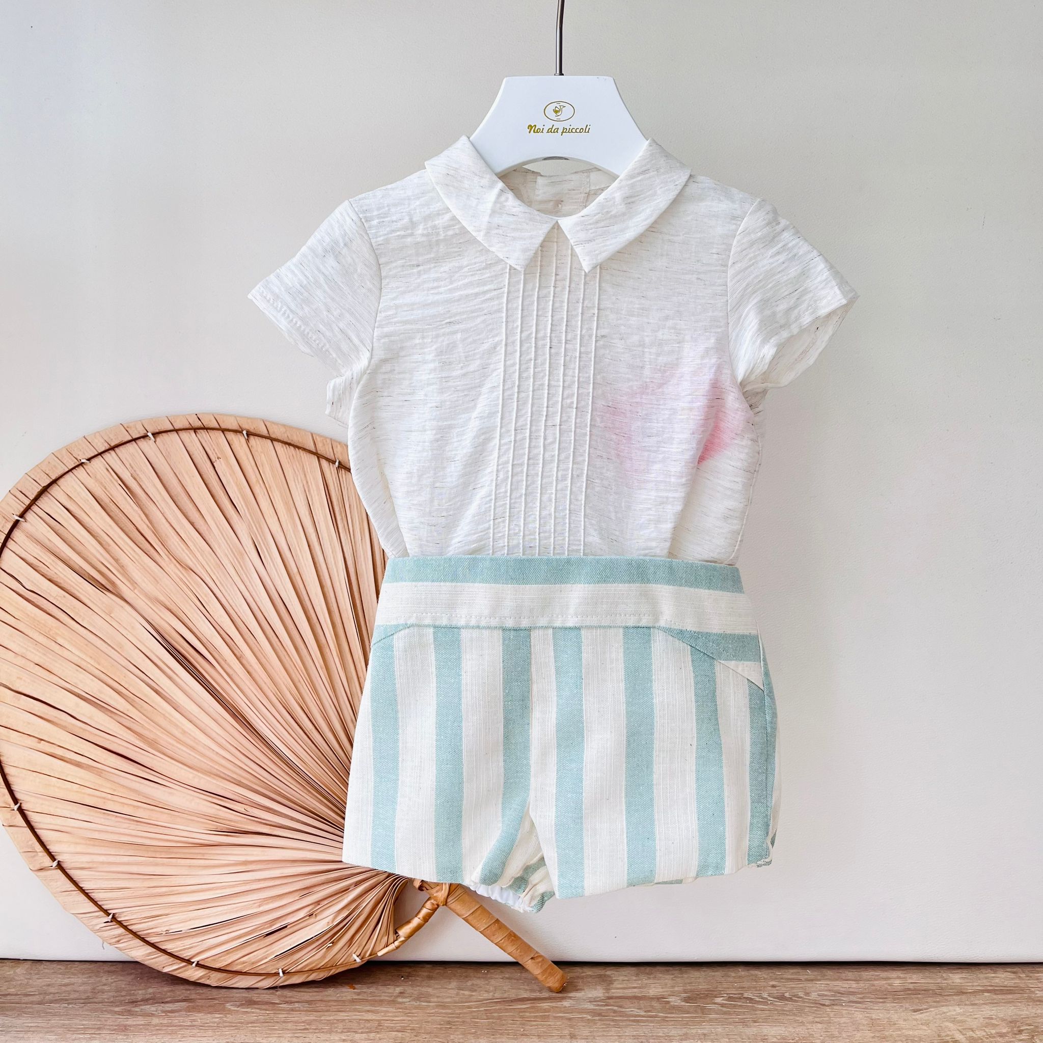 COMPLETO 2 PZ TRIESTE 100 % COTONE VERDE - Noi da piccoli