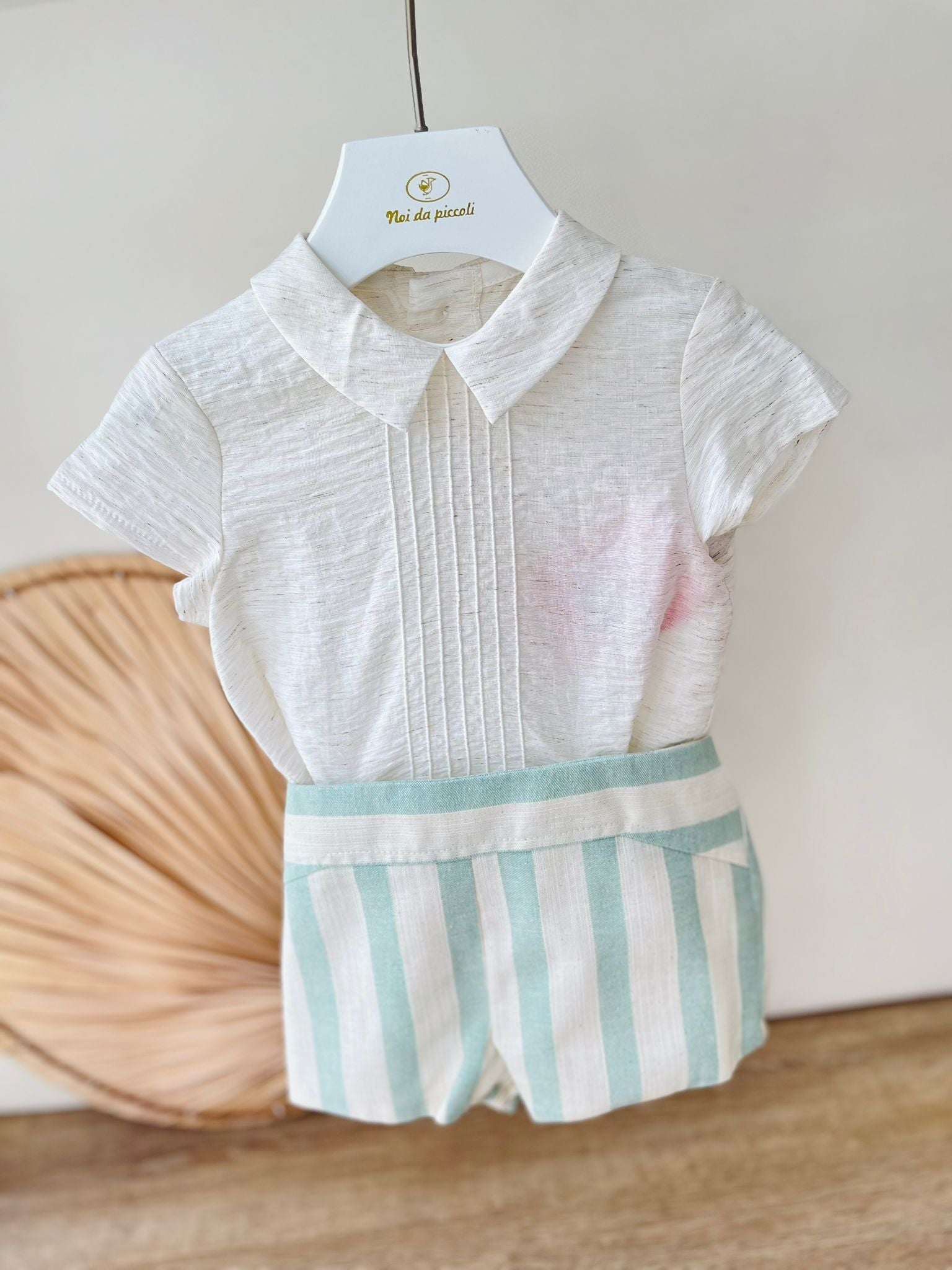 COMPLETO 2 PZ TRIESTE 100 % COTONE VERDE - Noi da piccoli