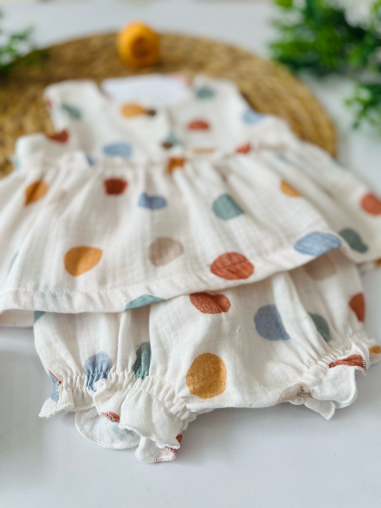 COMPLETO 2PZ 100 % COTONE A POIS - Noi da piccoli