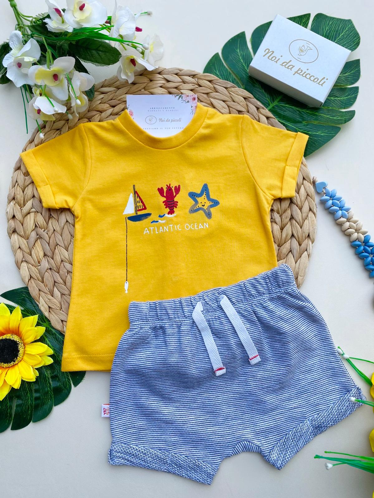 COMPLETO 2PZ 100 % COTONE Arancione - Noi da piccoli