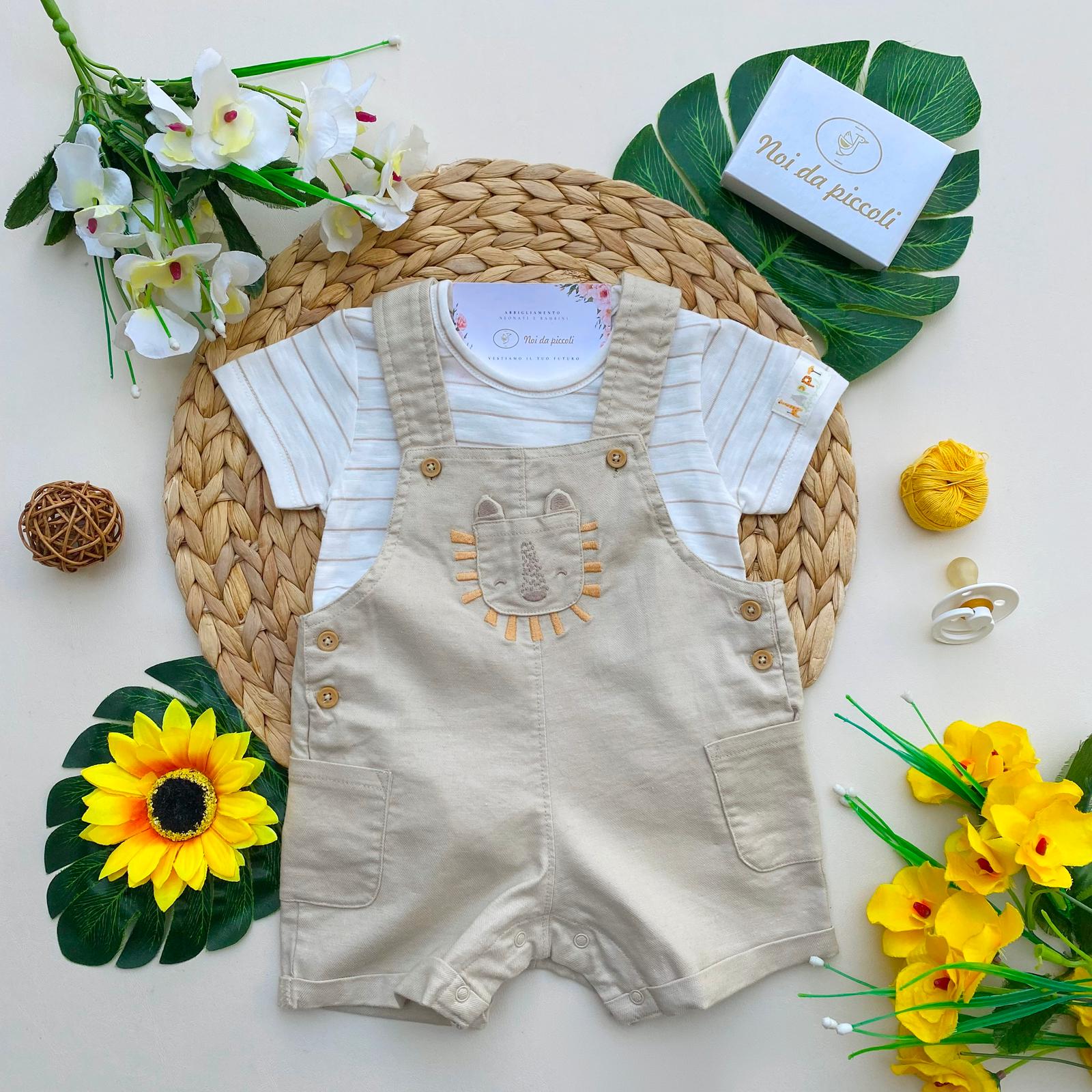 COMPLETO 2PZ 100 % COTONE BEIGE - Noi da piccoli