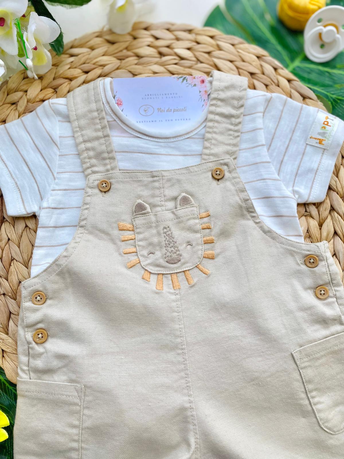 COMPLETO 2PZ 100 % COTONE BEIGE - Noi da piccoli