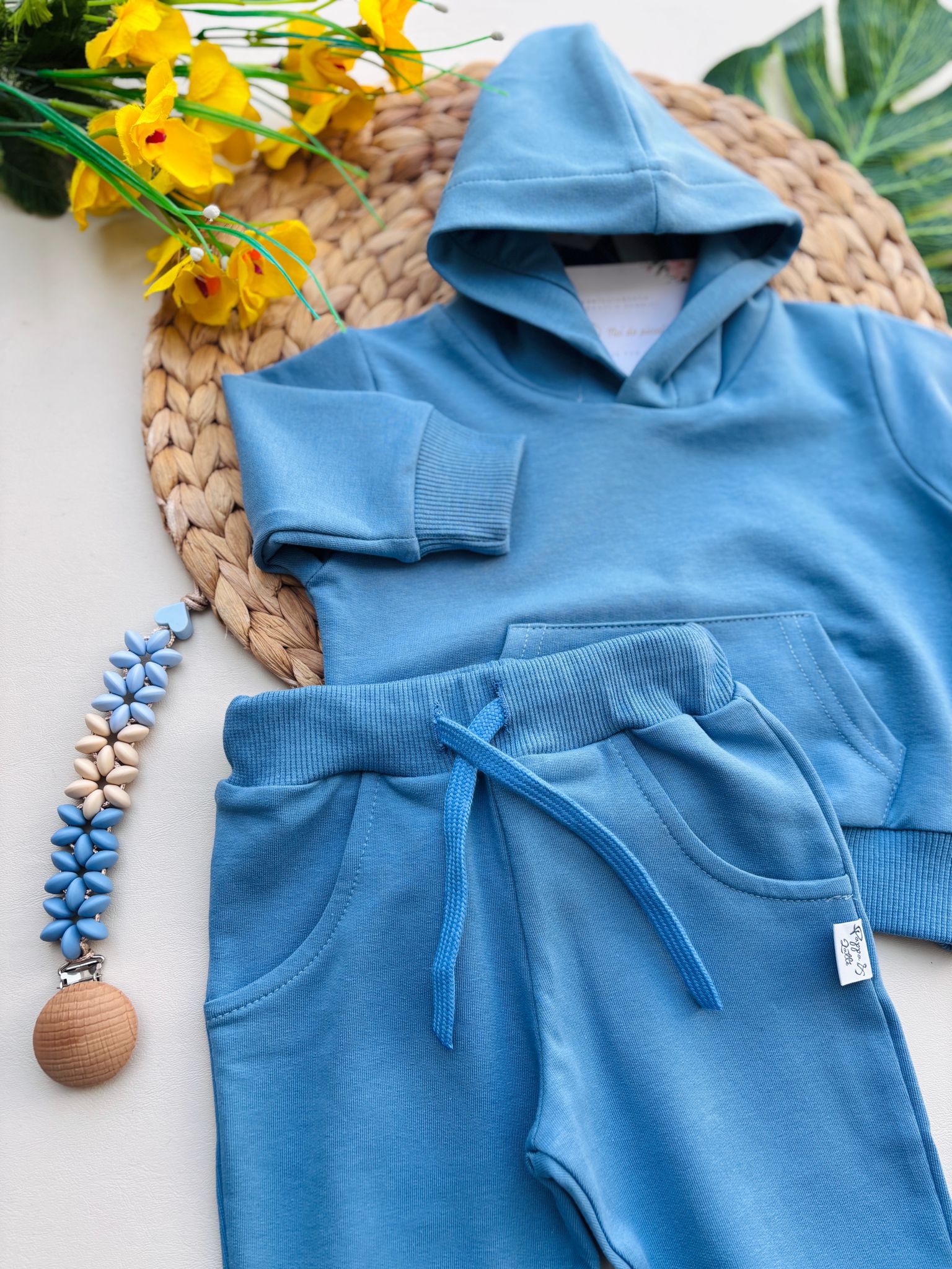 COMPLETO 2PZ 100 % COTONE CIELO - Noi da piccoli