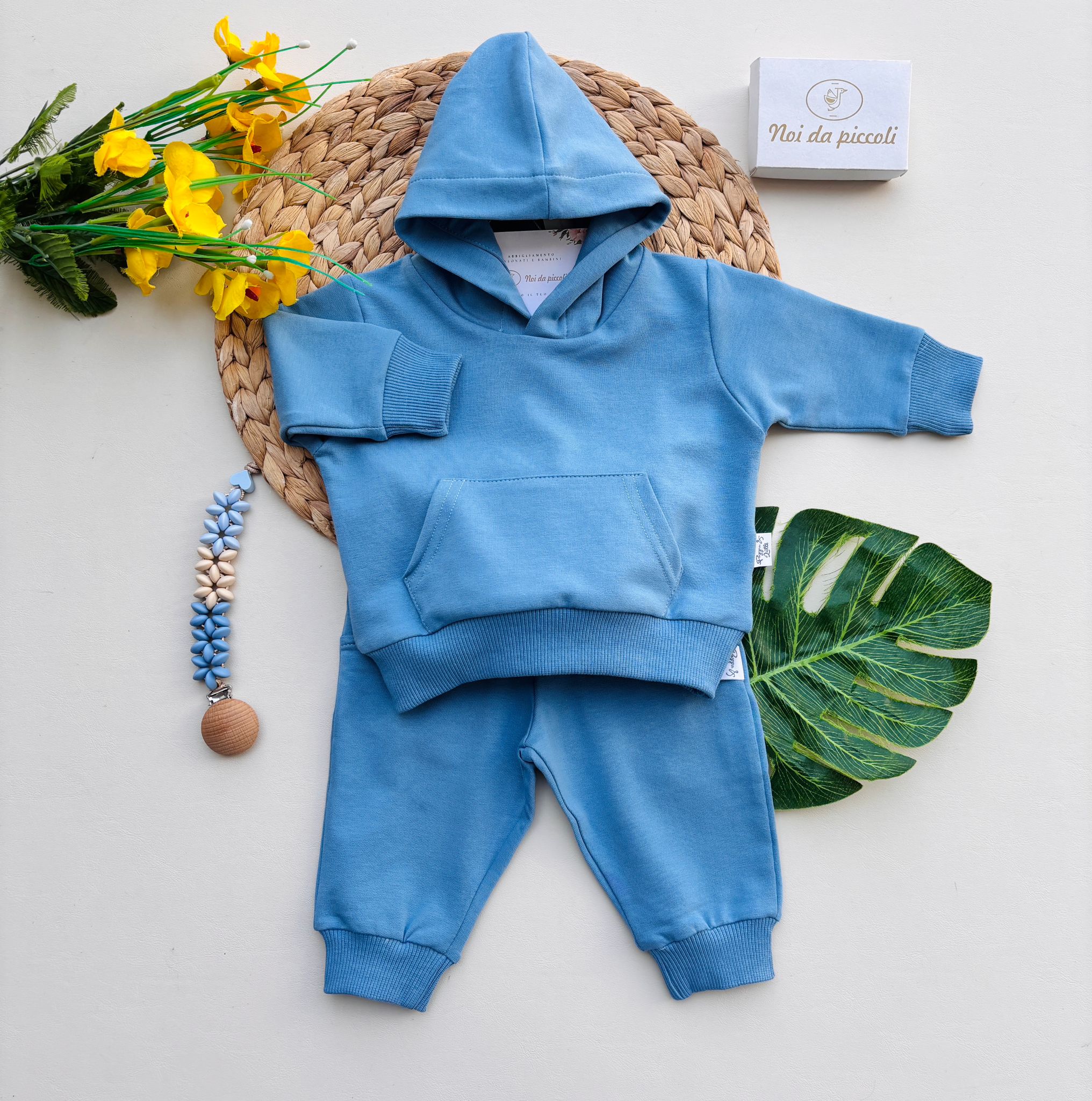 COMPLETO 2PZ 100 % COTONE CIELO - Noi da piccoli