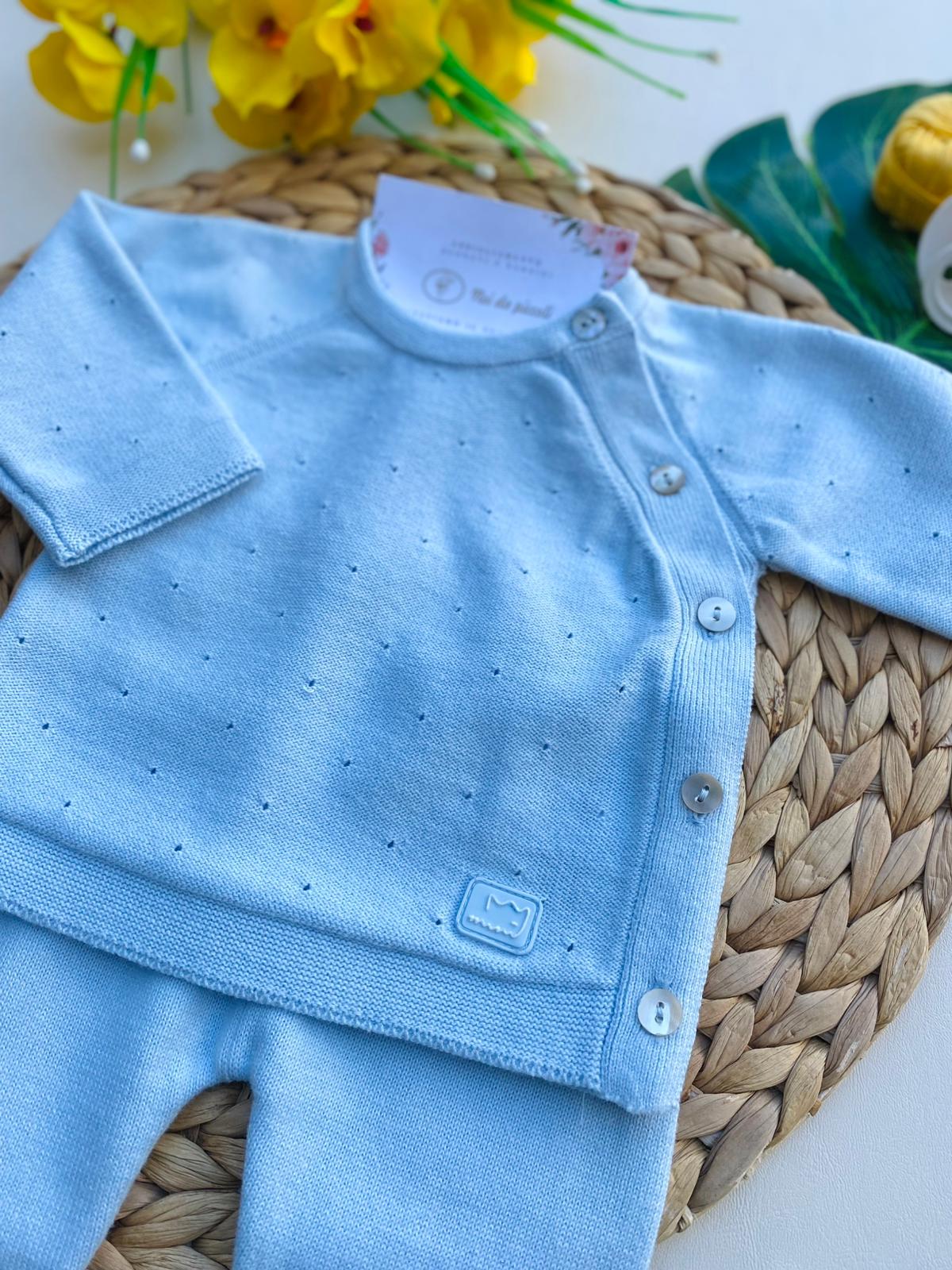 COMPLETO 2PZ 100 % COTONE cielo - Noi da piccoli