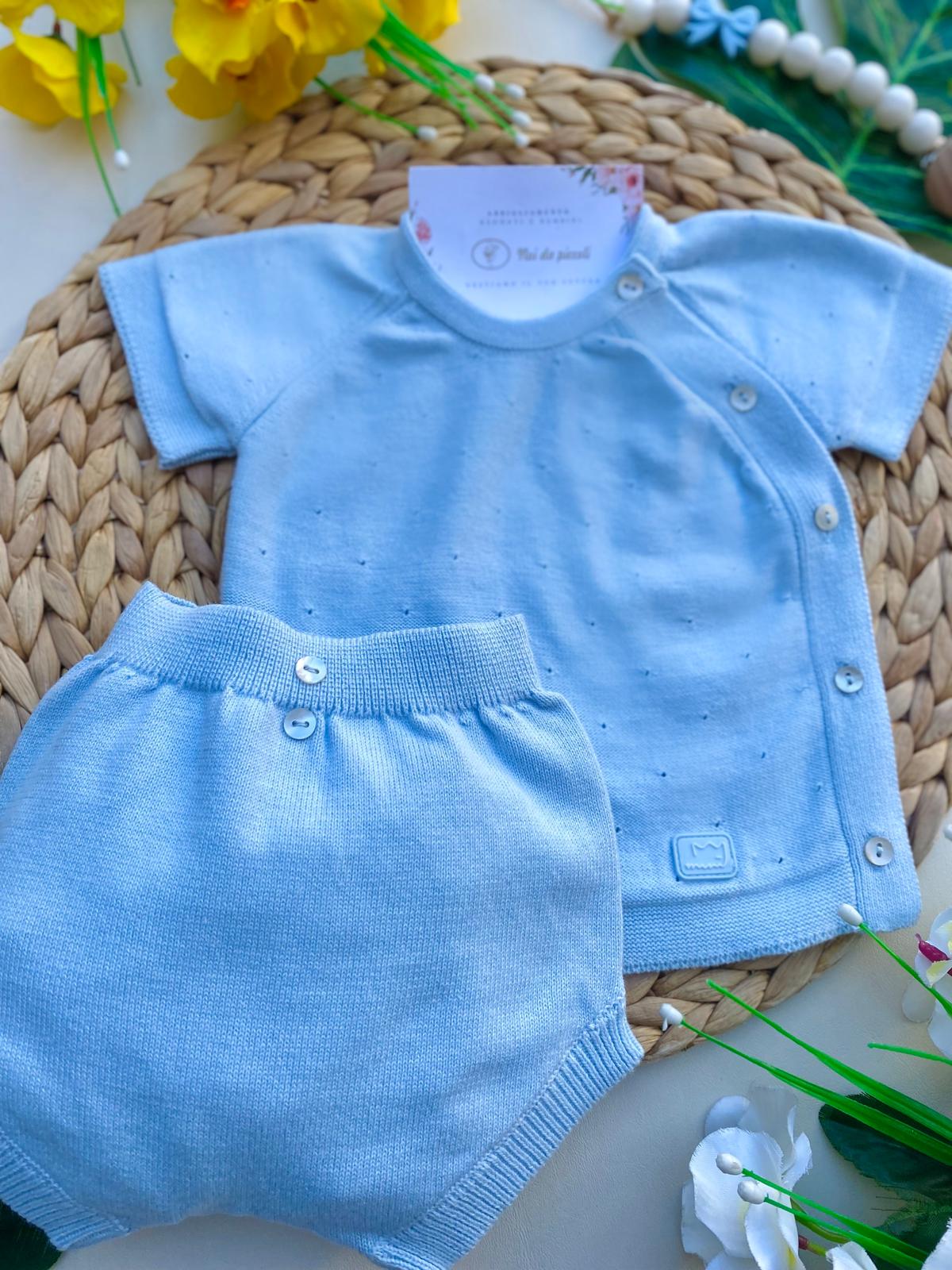 COMPLETO 2PZ 100 % COTONE cielo - Noi da piccoli