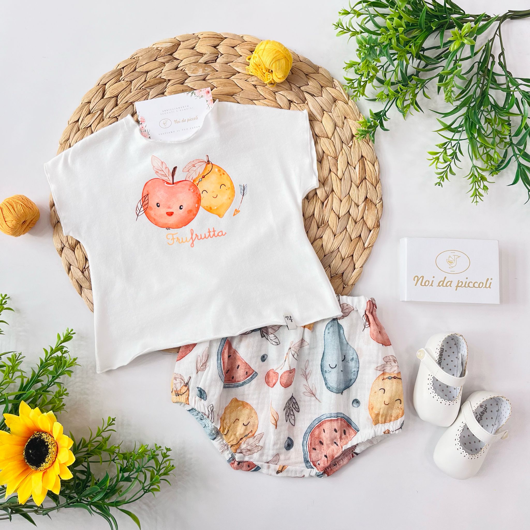 COMPLETO 2PZ 100 % COTONE FRU - FRUTTA - Noi da piccoli