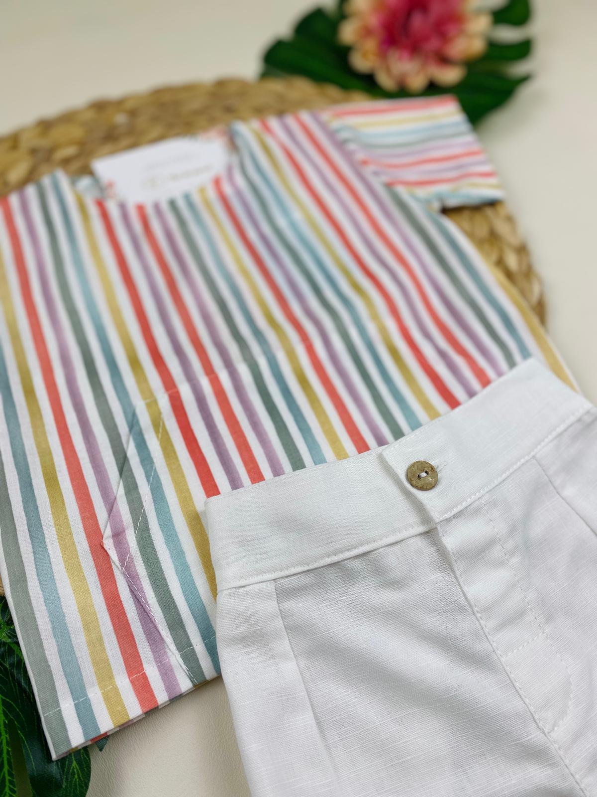 COMPLETO 2PZ 100 % COTONE MILLERIGHE - Noi da piccoli