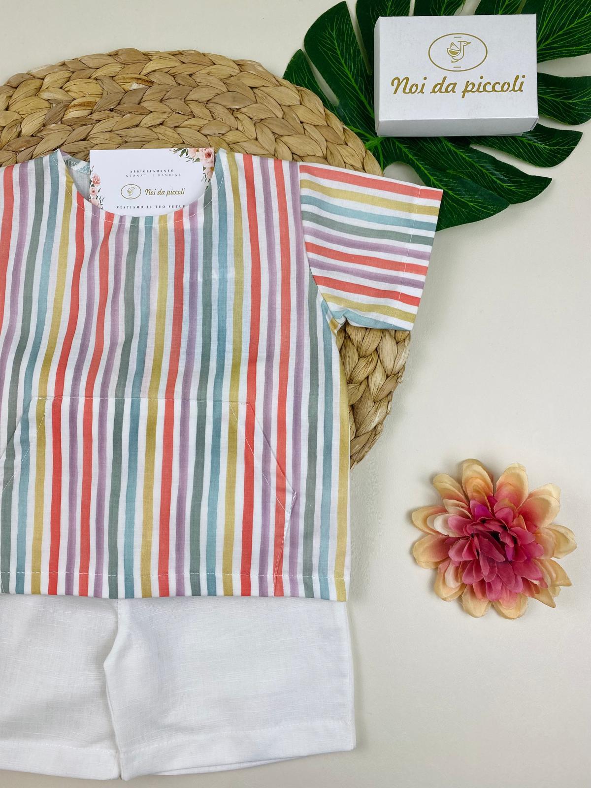 COMPLETO 2PZ 100 % COTONE MILLERIGHE - Noi da piccoli