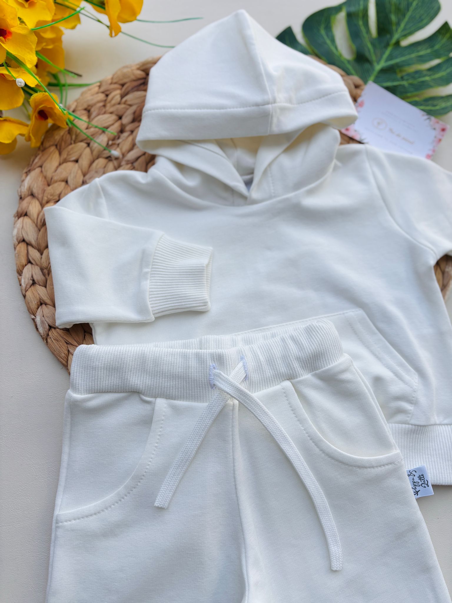 COMPLETO 2PZ 100 % COTONE PANNA - Noi da piccoli