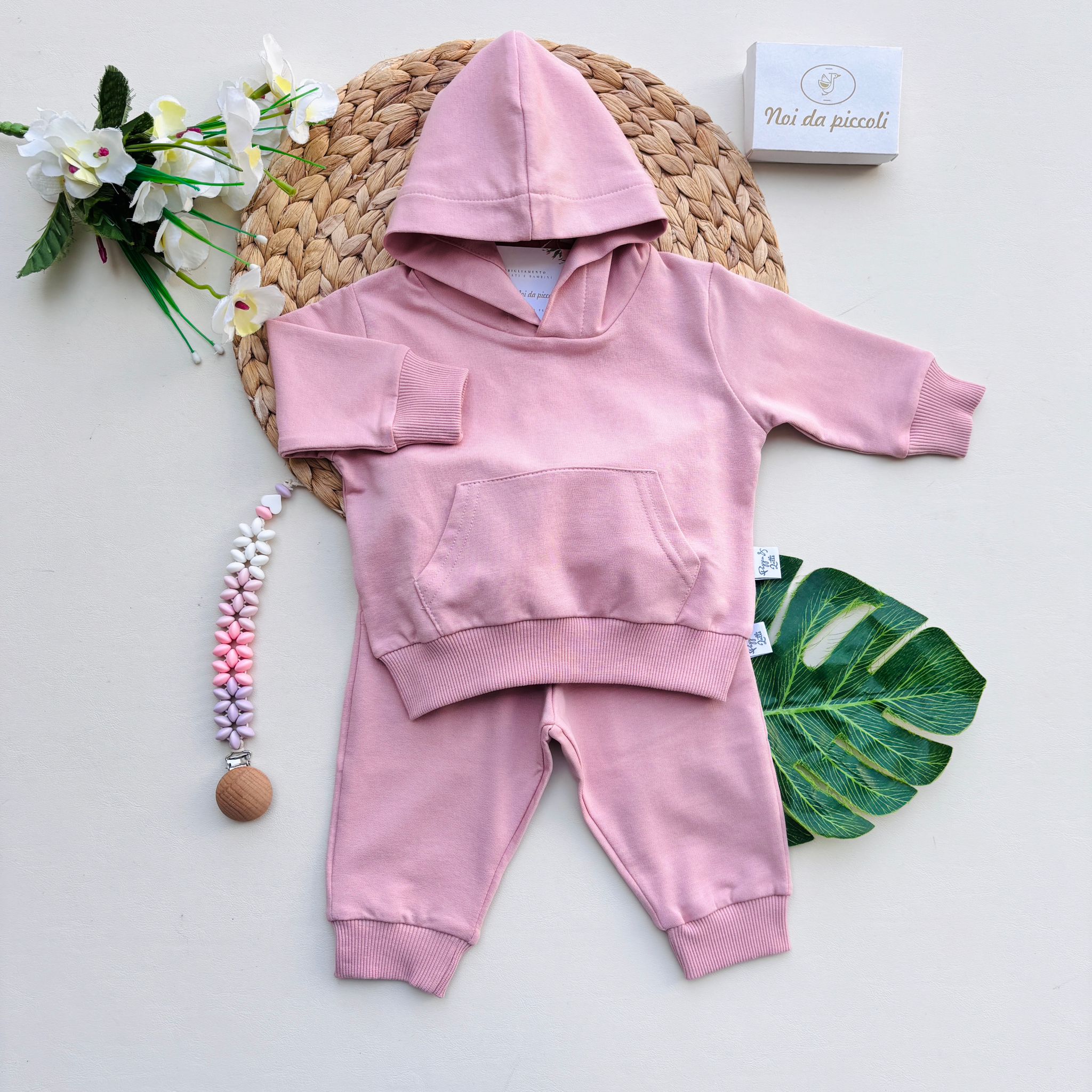 COMPLETO 2PZ 100 % COTONE ROSA - Noi da piccoli