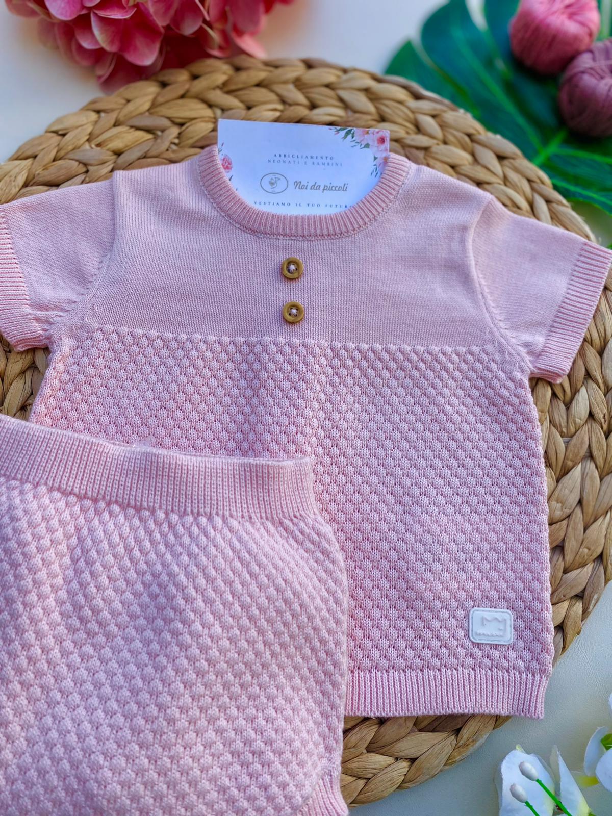 COMPLETO 2PZ 100 % COTONE ROSA - Noi da piccoli