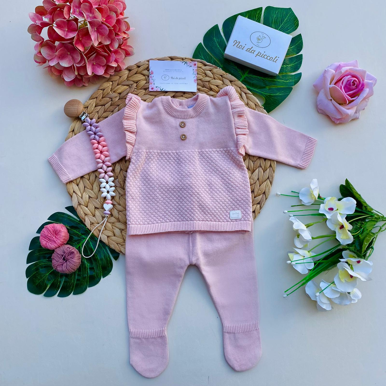 COMPLETO 2PZ 100 % COTONE ROSA - Noi da piccoli