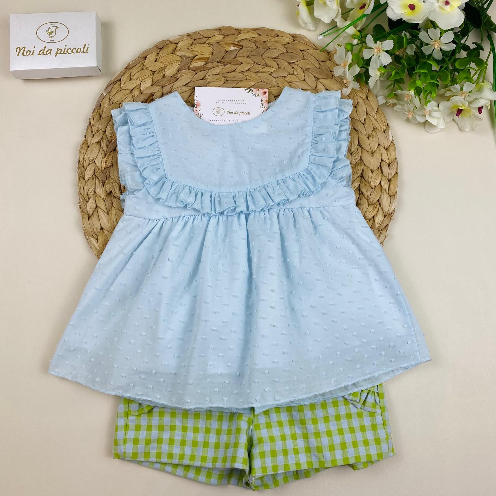 COMPLETO 2PZ 100 % COTONE Verde - Noi da piccoli