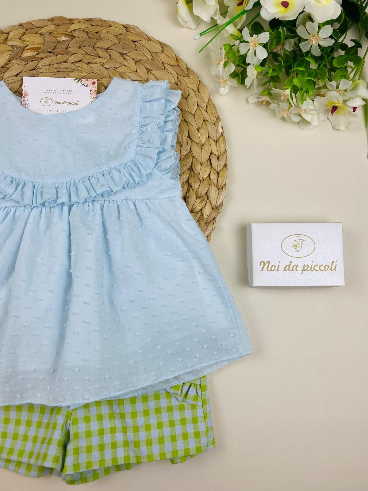 COMPLETO 2PZ 100 % COTONE Verde - Noi da piccoli