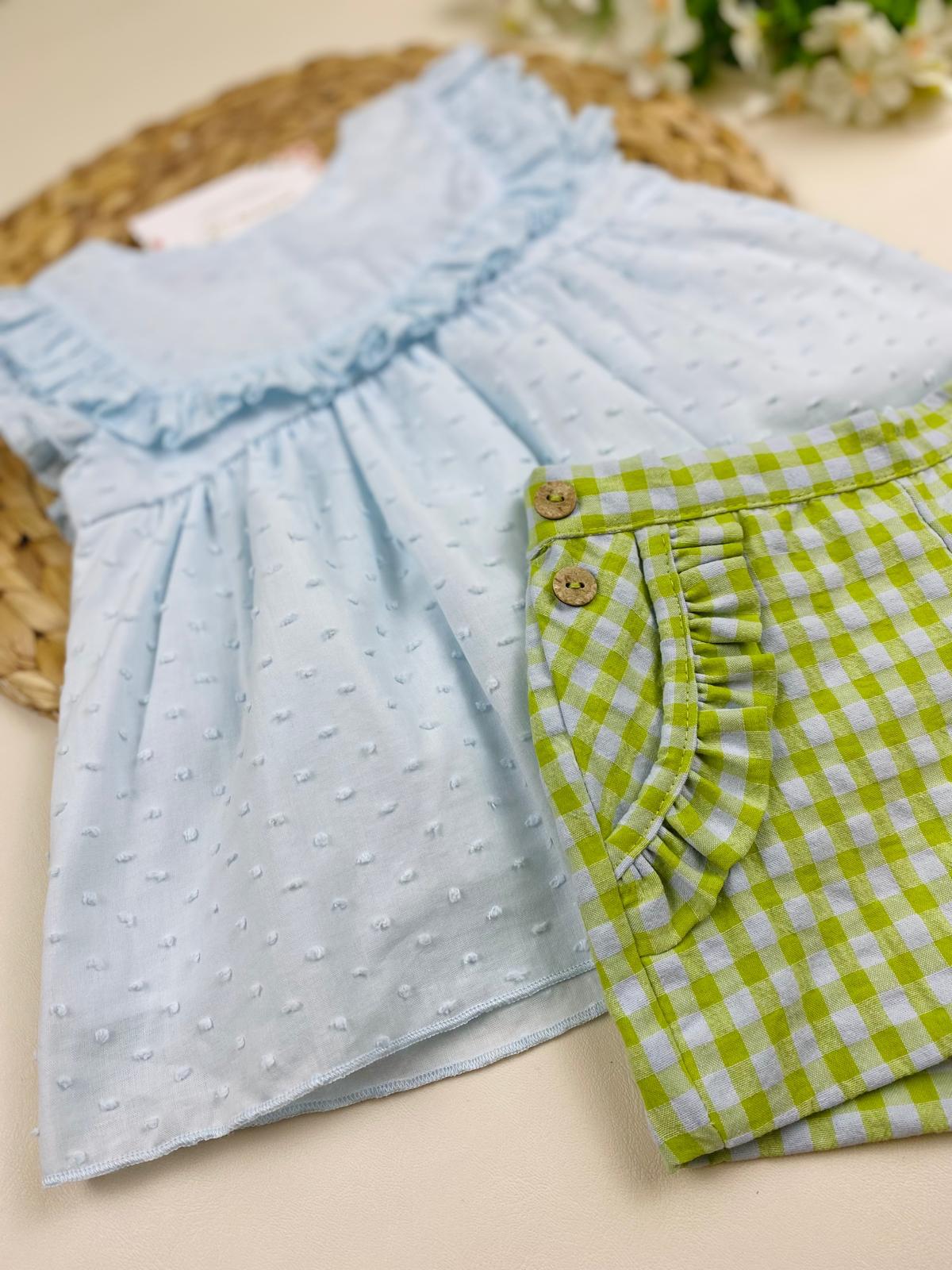 COMPLETO 2PZ 100 % COTONE Verde - Noi da piccoli