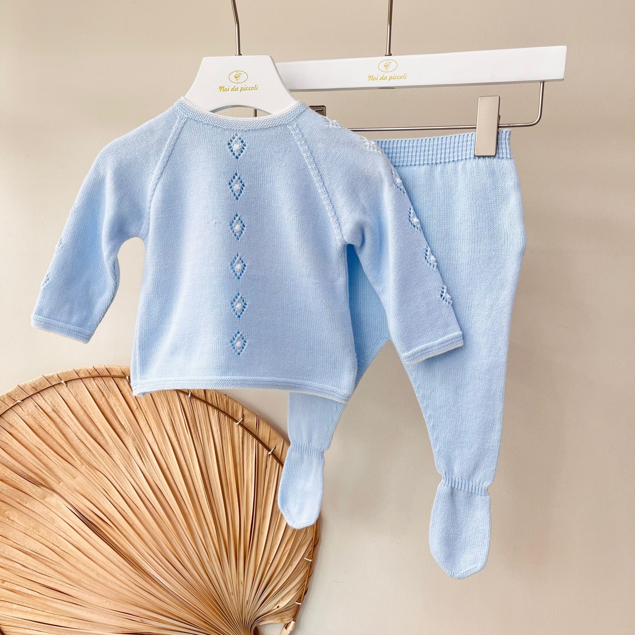 COMPLETO 2PZ 100% FILO DI COTONE CIELO - Noi da piccoli