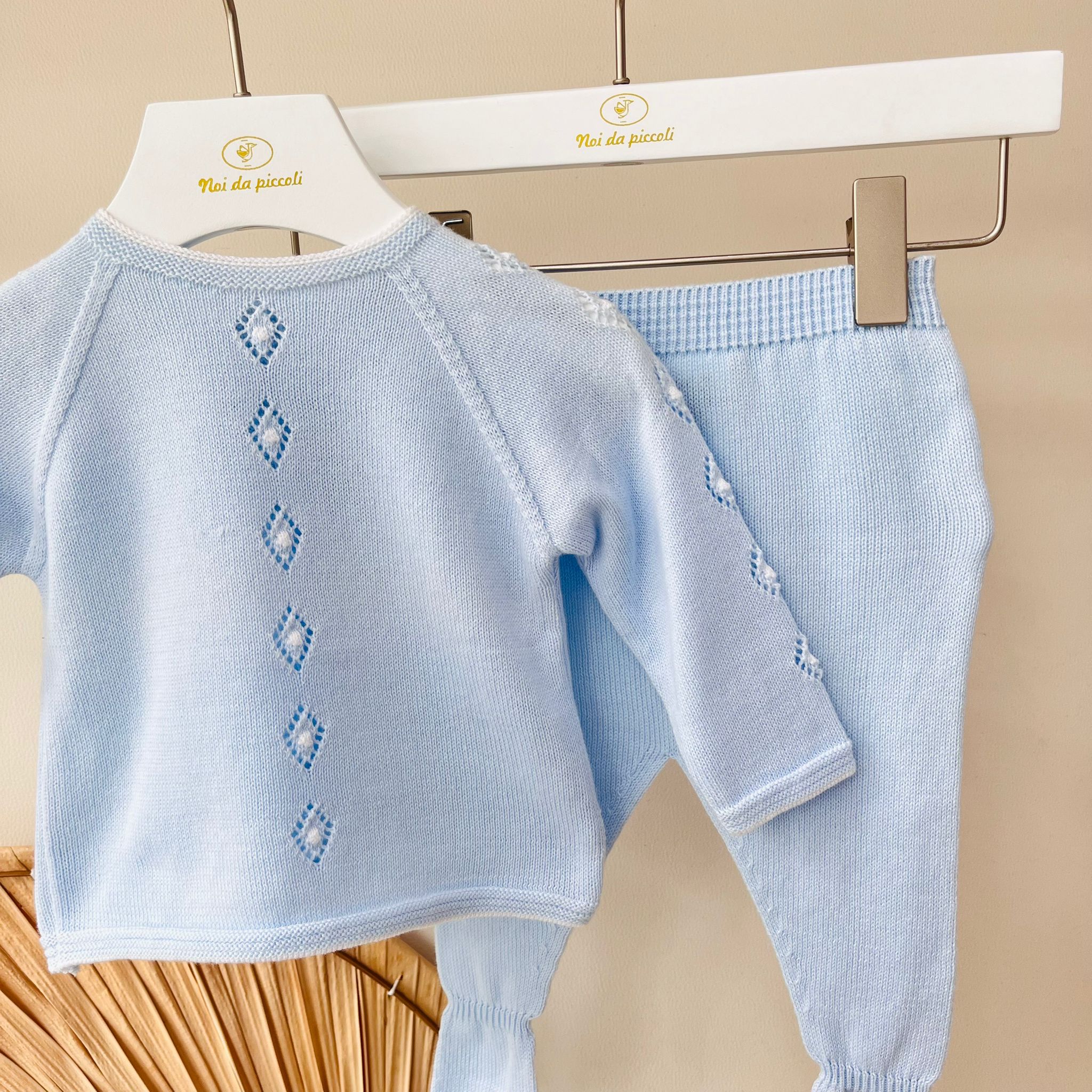 COMPLETO 2PZ 100% FILO DI COTONE CIELO - Noi da piccoli
