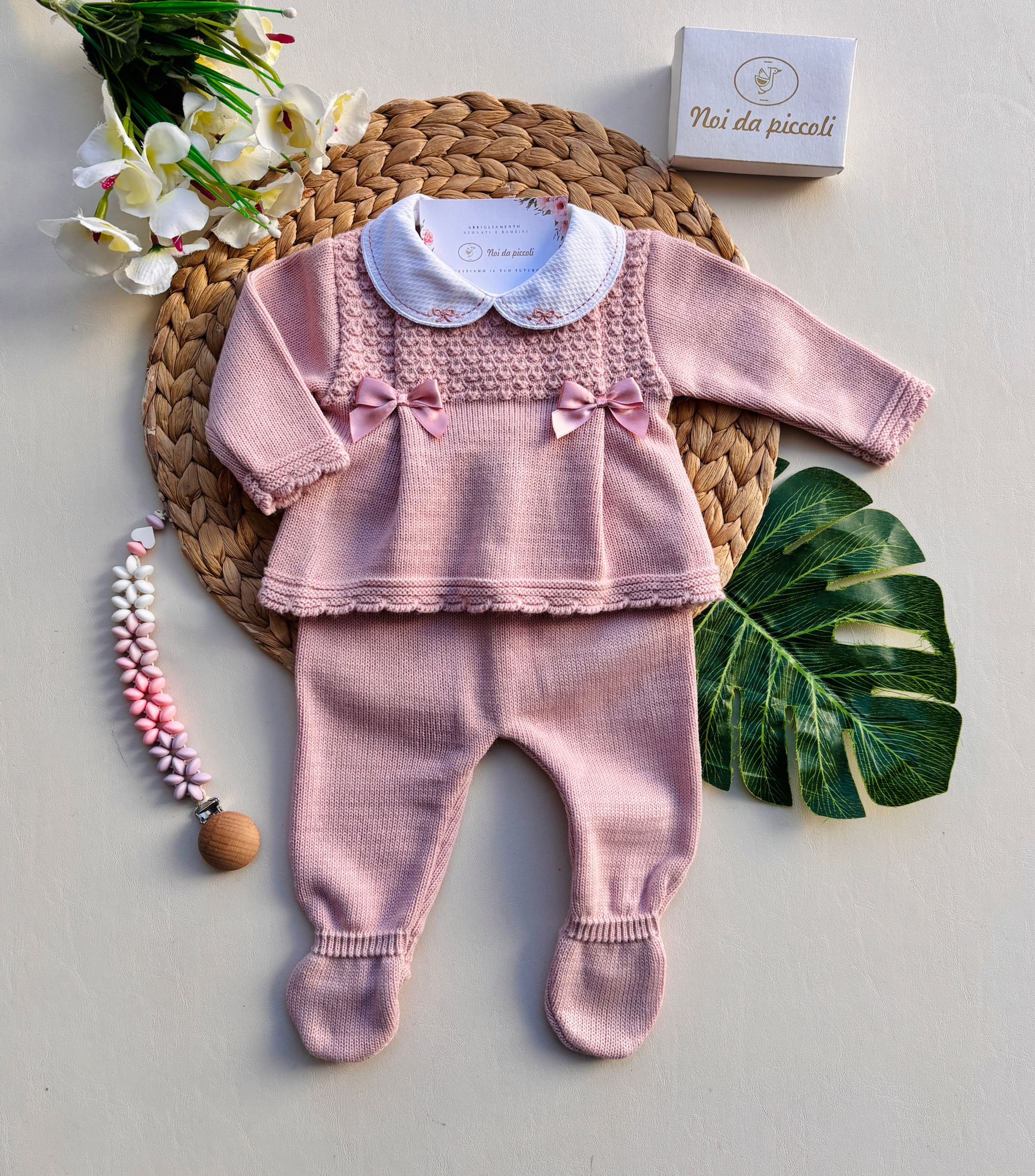 COMPLETO 2PZ ALICIA FILATO CALDO ROSA - Noi da piccoli