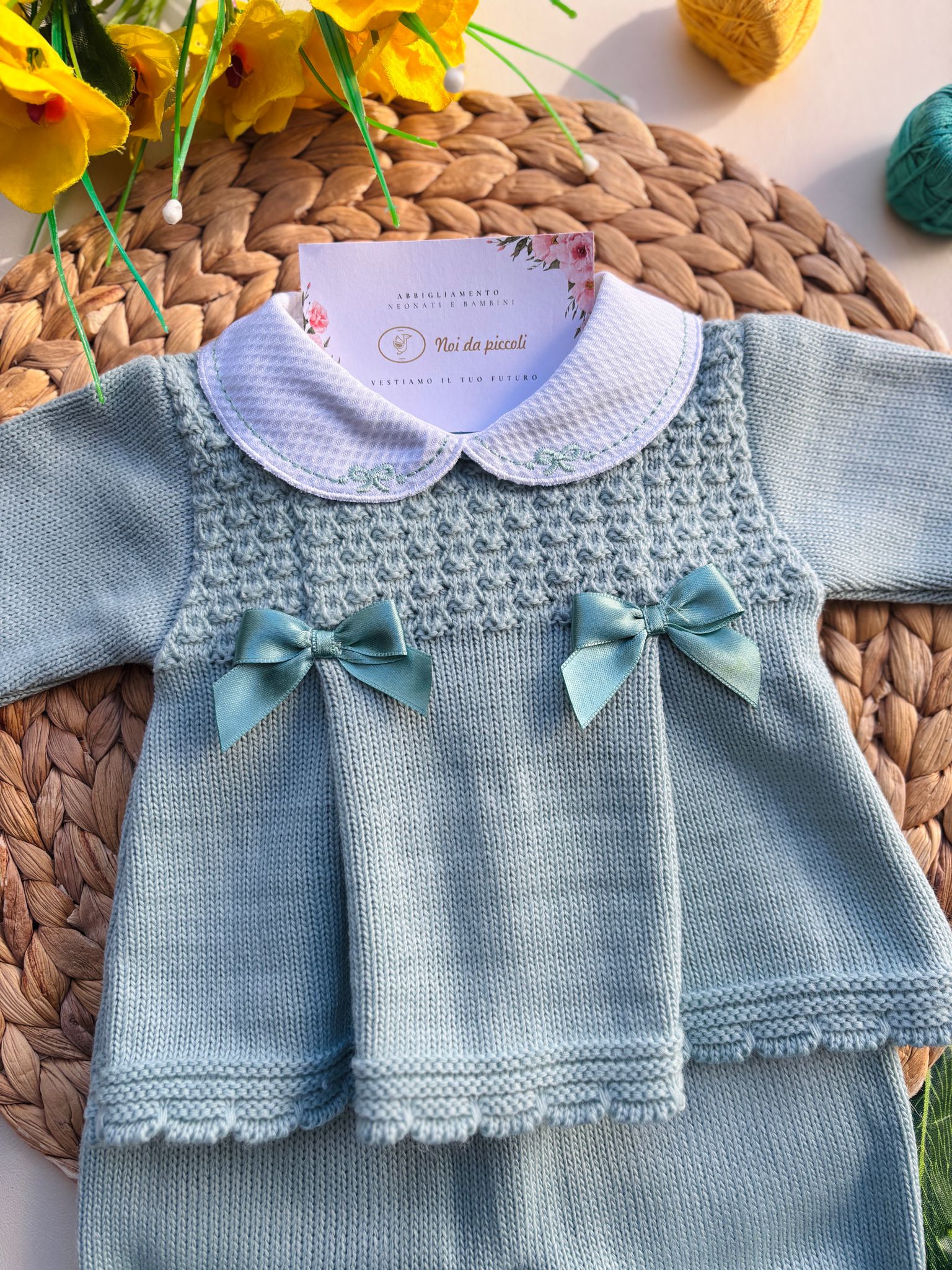 COMPLETO 2PZ ALICIA FILATO CALDO VERDE - Noi da piccoli