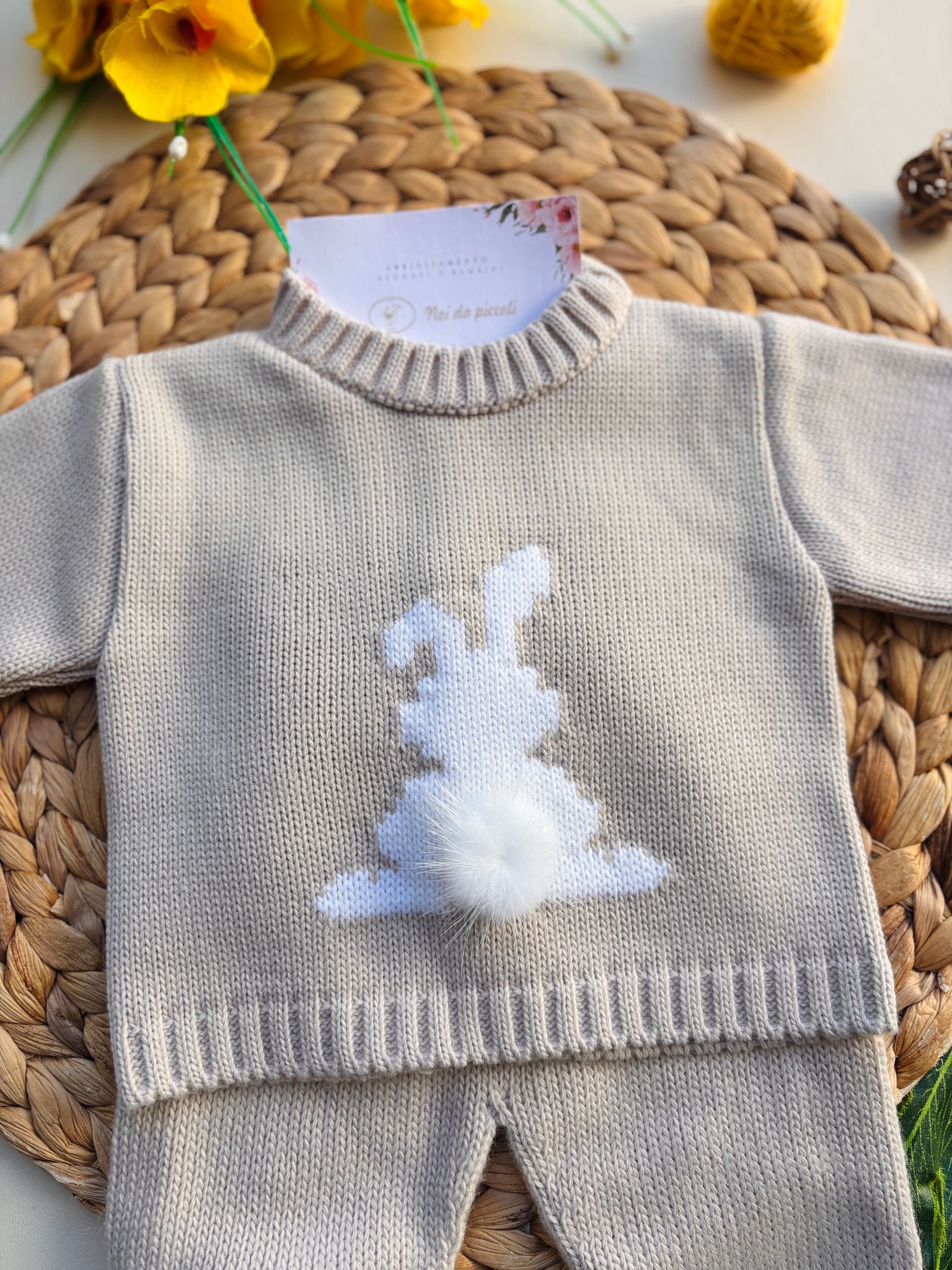 COMPLETO 2PZ BUNNY FILATO CALDO piedra - Noi da piccoli