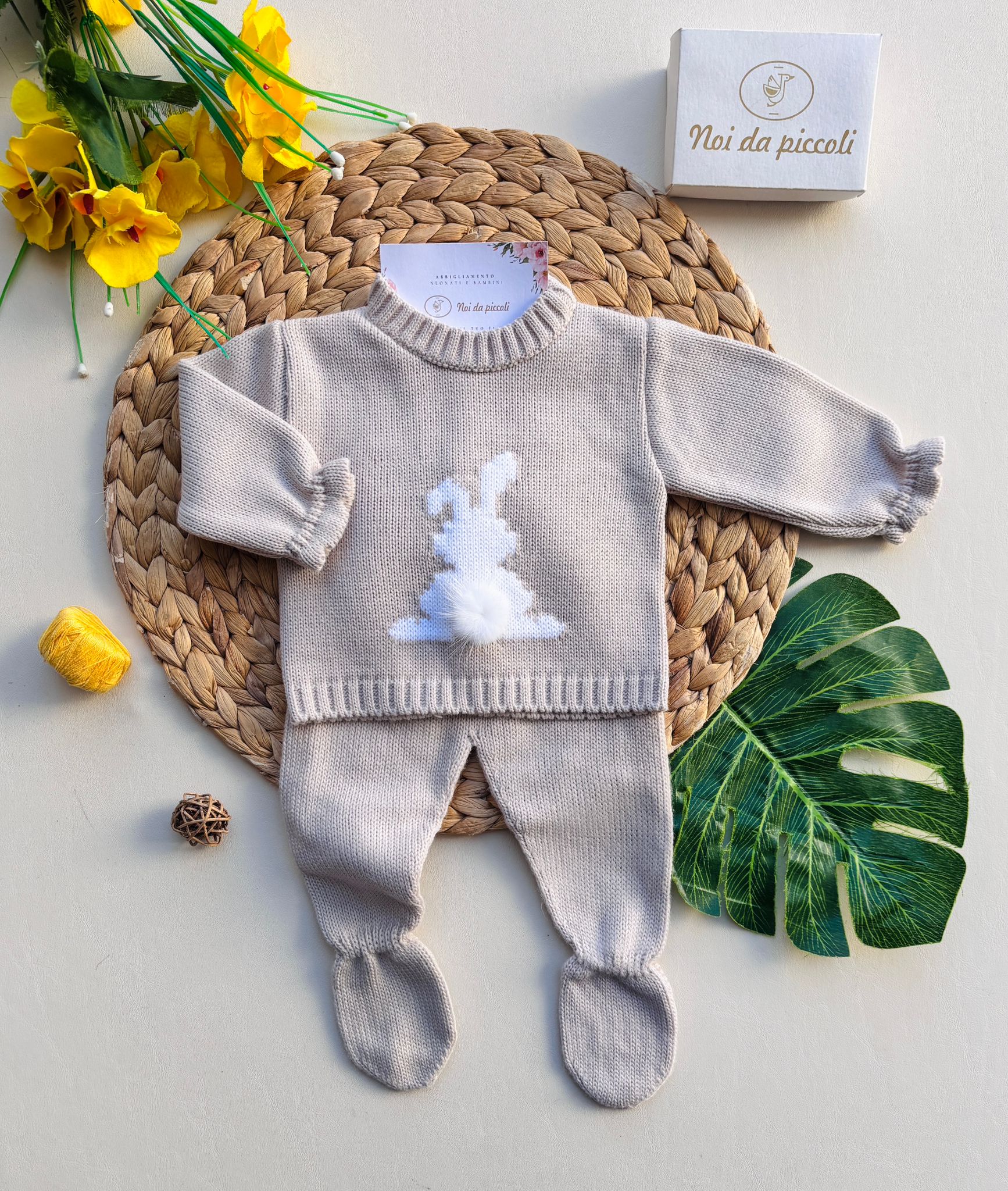 COMPLETO 2PZ BUNNY FILATO CALDO piedra - Noi da piccoli