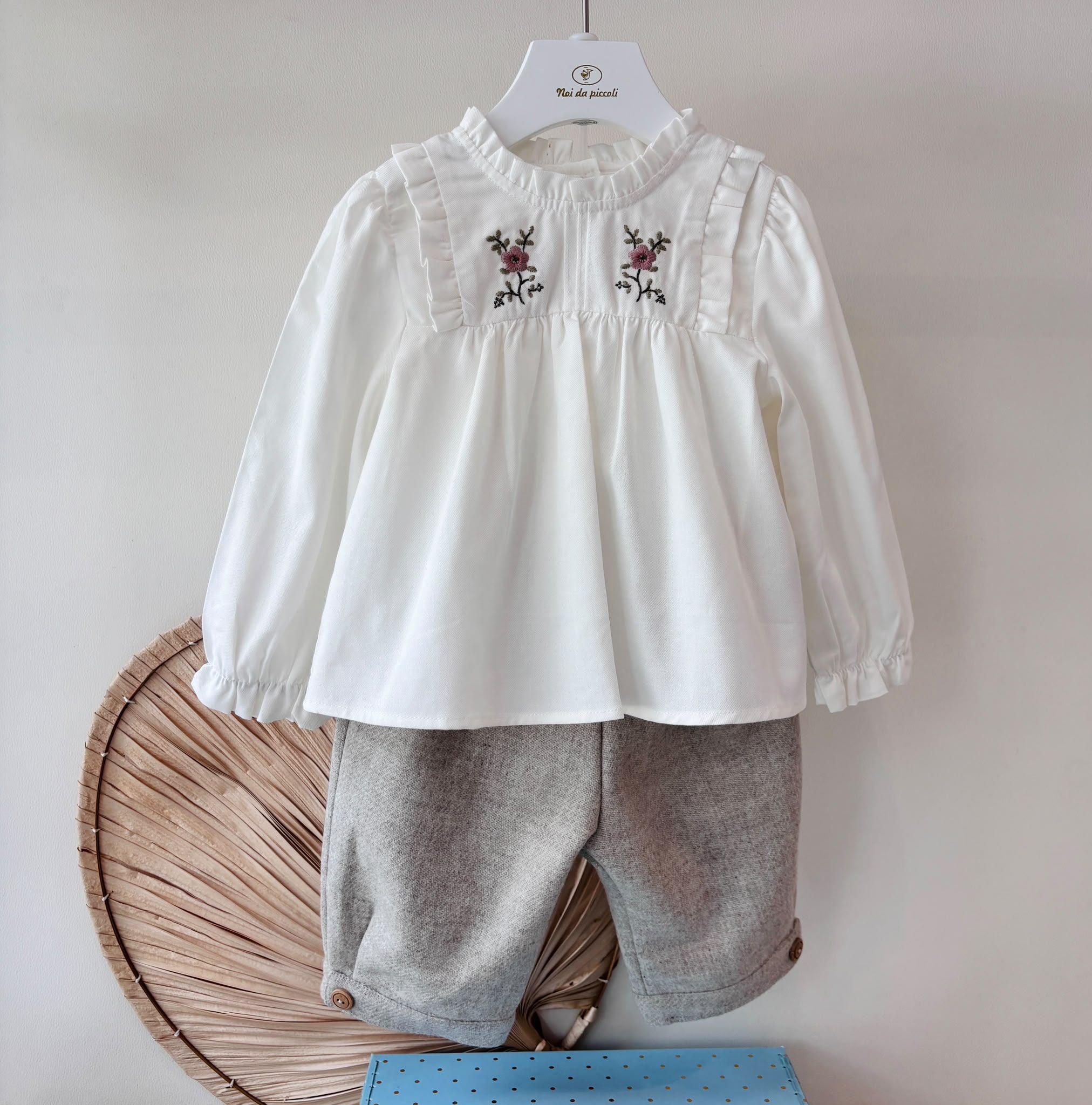 COMPLETO 2PZ CALDO COTONE E FLANELLA BEIGE - Noi da piccoli