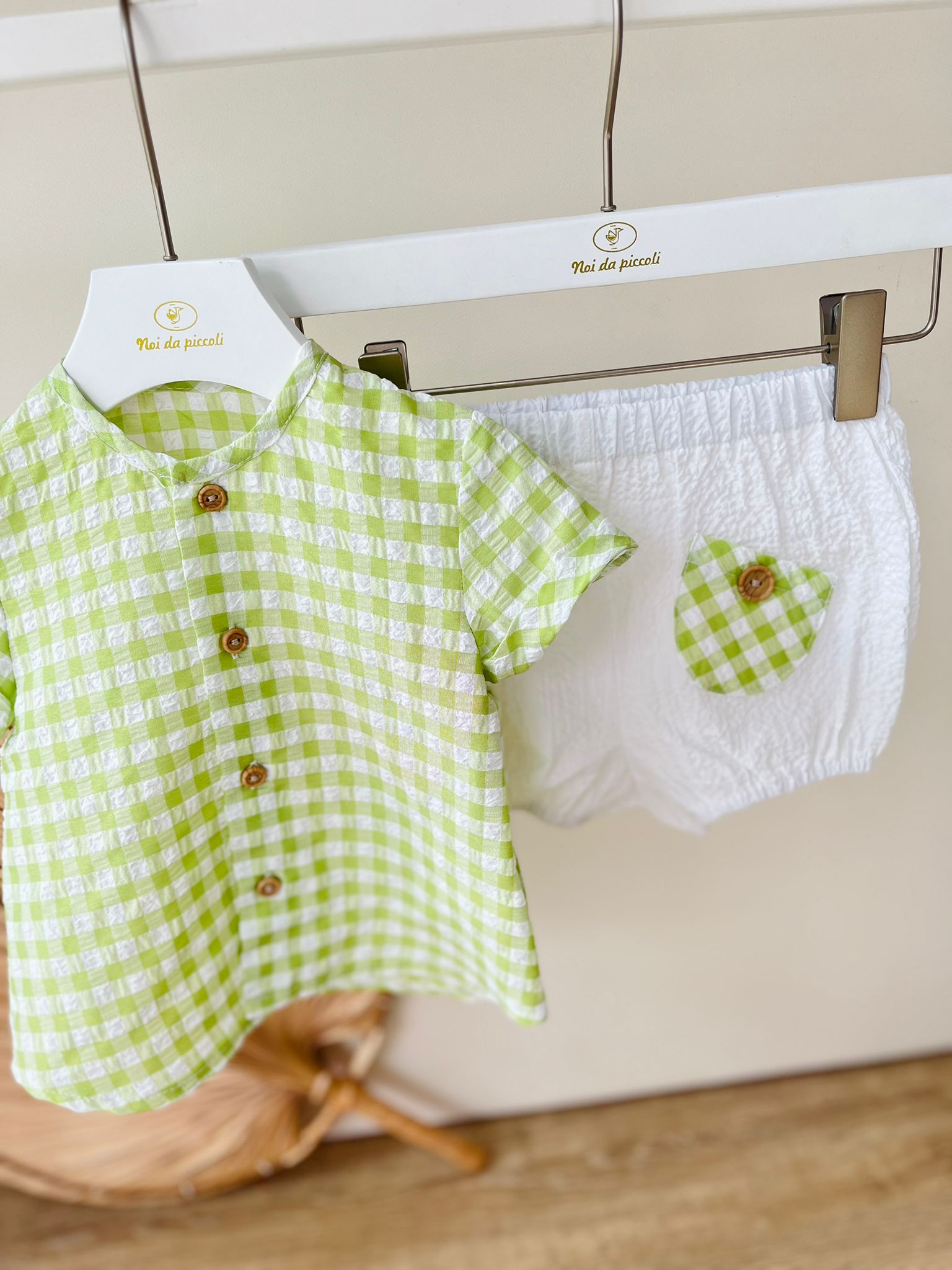 COMPLETO 2PZ CATANZARO 100 % COTONE VERDE - Noi da piccoli